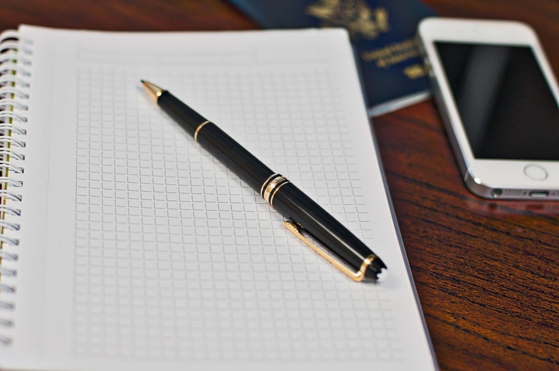high angle view, office, business, pen, iphone, blank, furniture, close up, fountain pen, paper, writing instrument, table, notepad, nib, mont blanc, wireless technology, HD Wallpaper