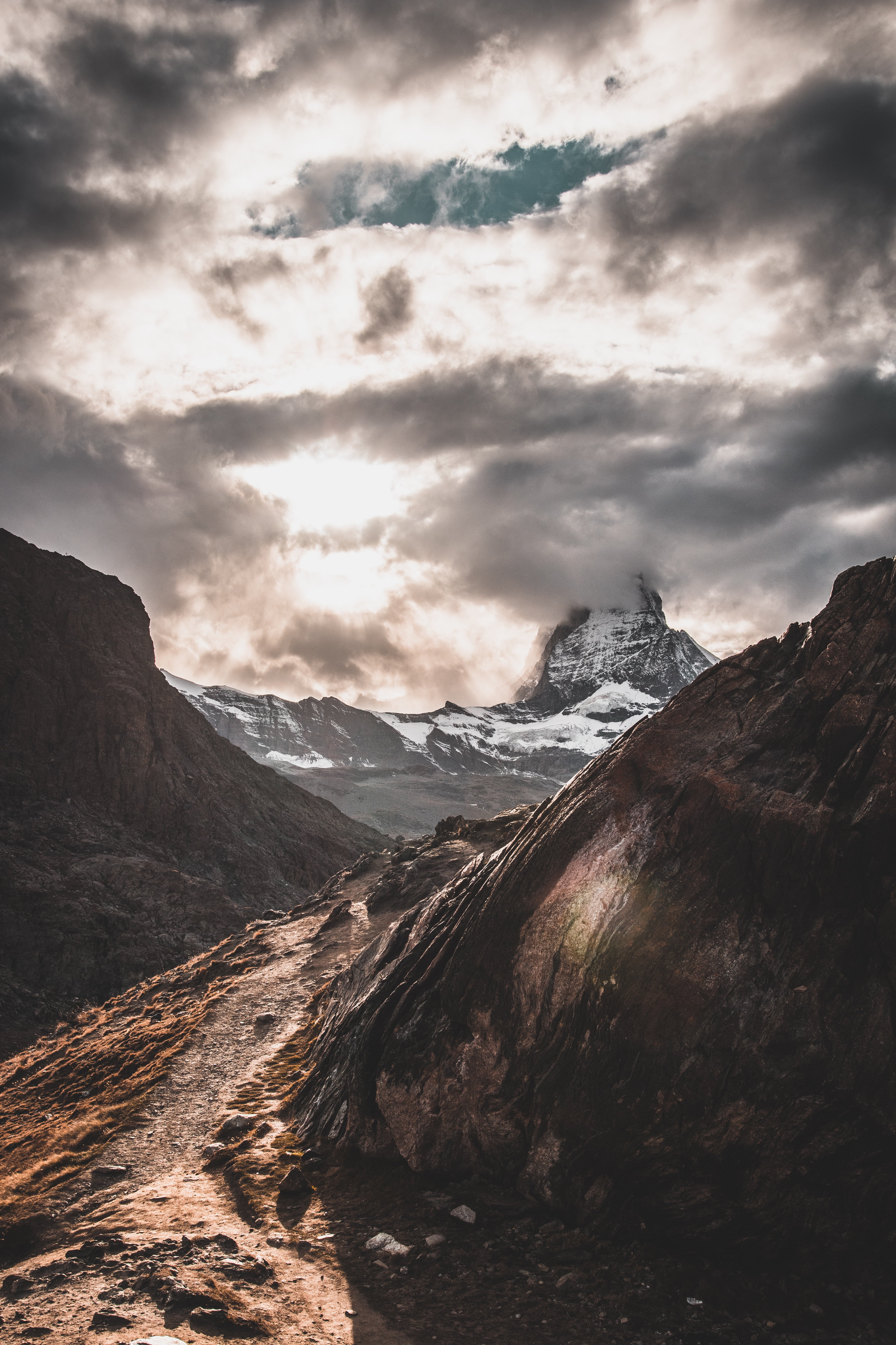 landscape, switzerland, zermatt, blue, snow, high Up, beauty In Nature, environment, tourism, scenics - nature, summer, europe, travel destinations, mountain Range, Phone HD Wallpaper