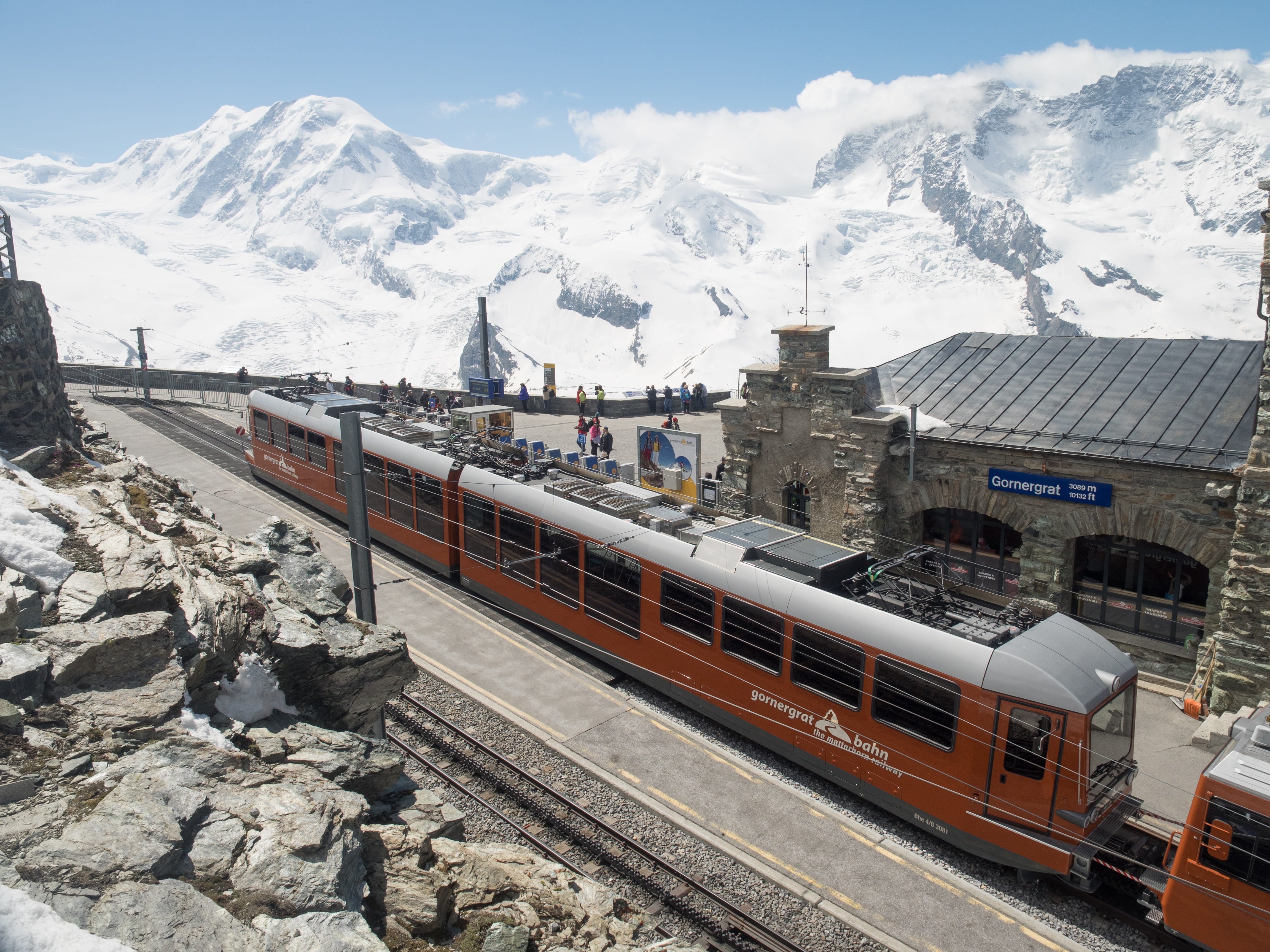 nature, winter, mountain railway, alpine, station, travel, public transportation, rack railway, train, mode of transportation, rail transportation, mountains, HD Wallpaper