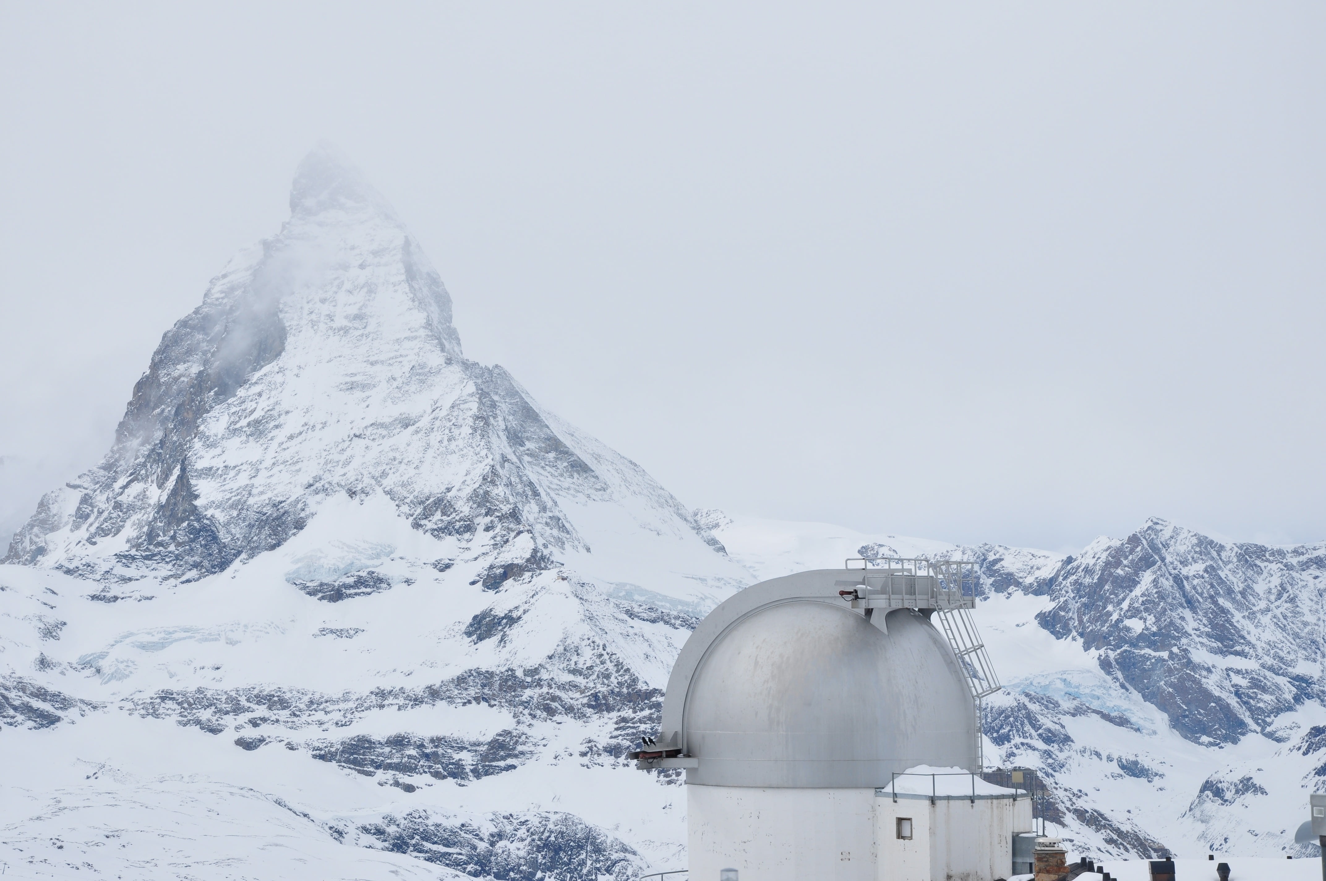 alpine, mountain peak, mountain, matterhorn, outdoors, suisse, nature, icy, snowcapped mountain, building exterior, wind, white color, snowing, flake, cold temperature, HD Wallpaper
