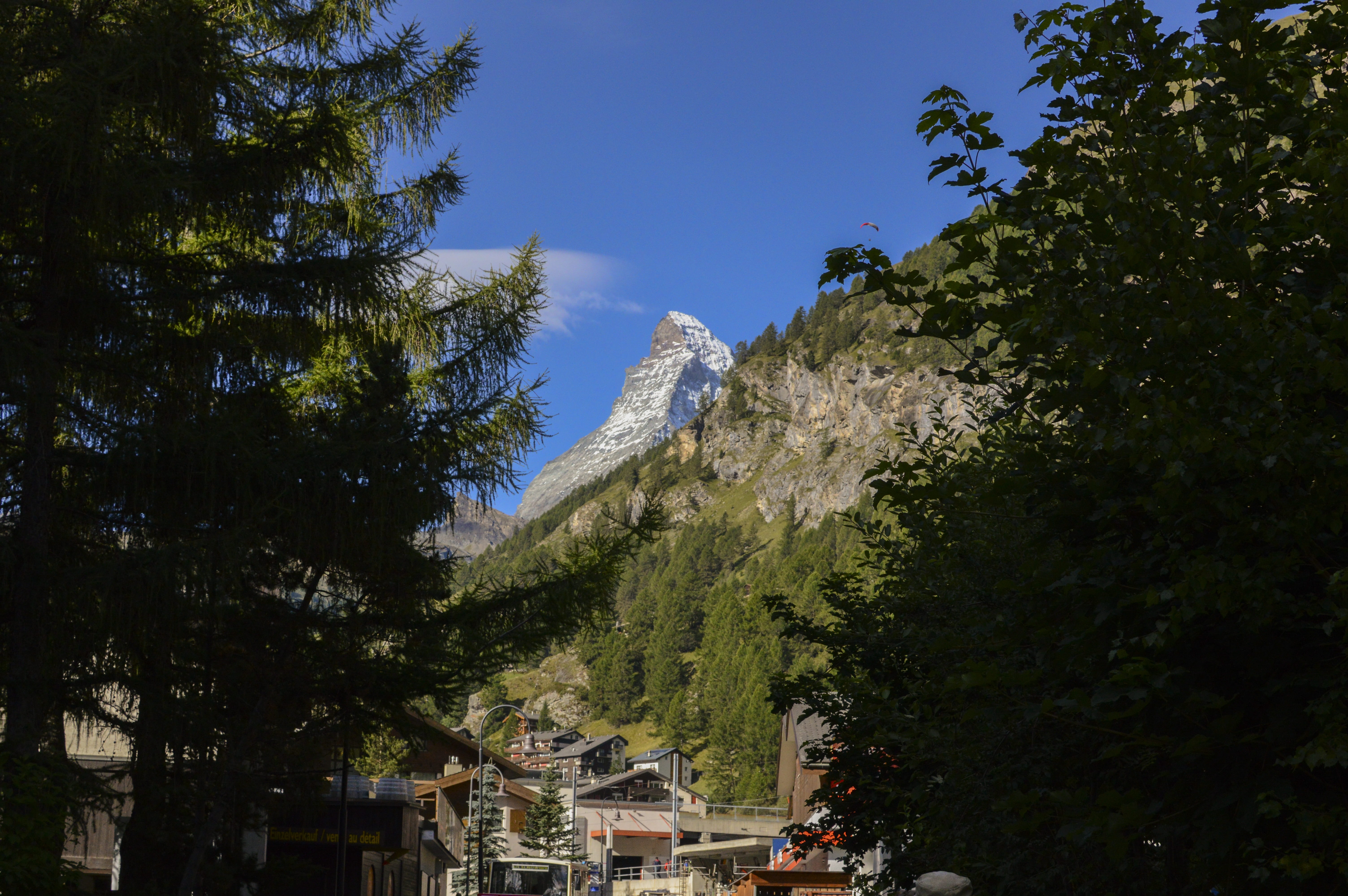 nature, day, alpine, series 4000, plant, scenics - nature, mountain range, building, zermatt, no people, coniferous tree, formation, climb, switzerland, HD Wallpaper