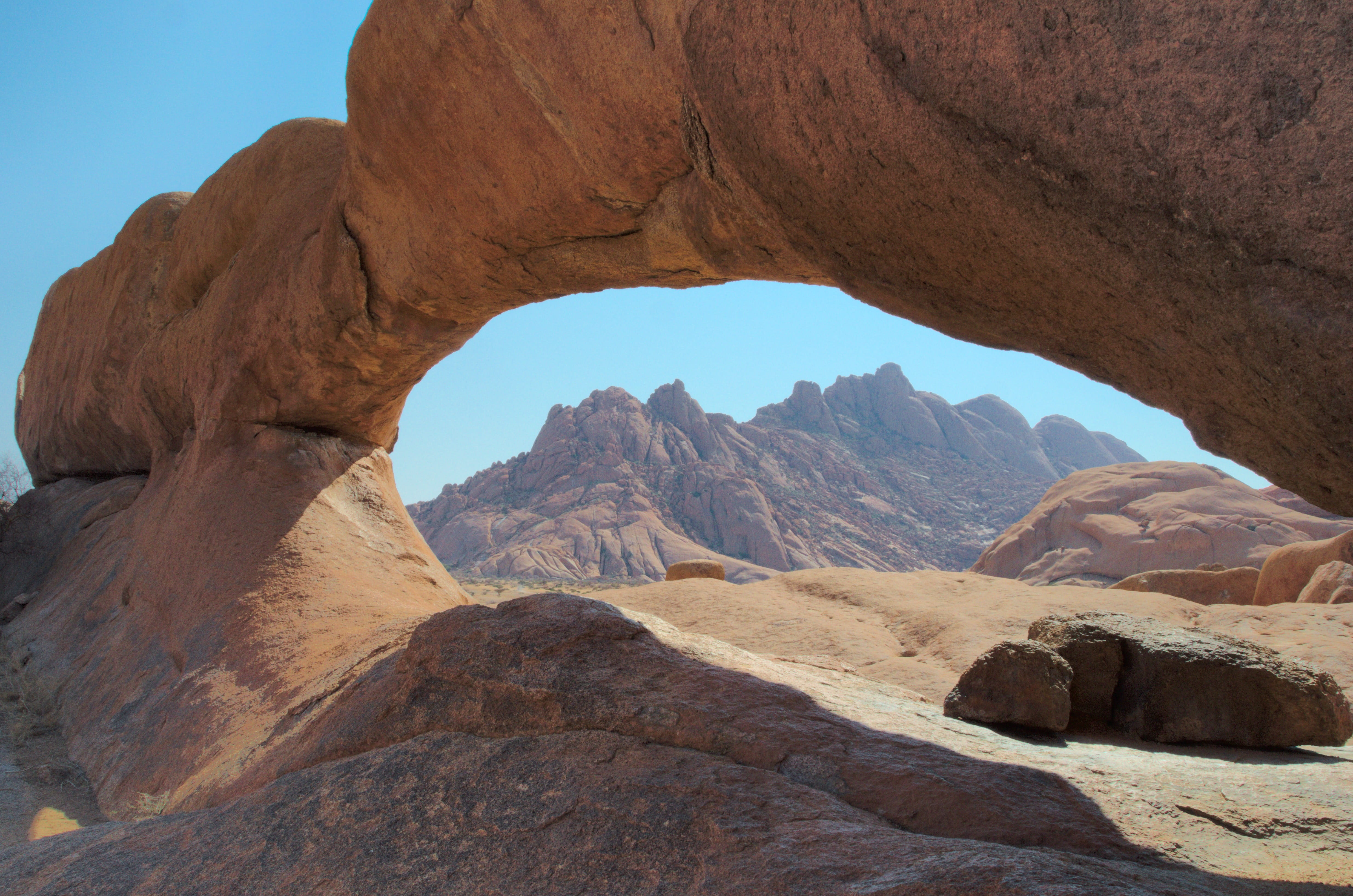 namibia, landscape, 4K, arch, scenics - nature, rock - object, tranquil scene, mountain, beauty in nature, rock formation, rock, nature, solid, eroded, HD Wallpaper