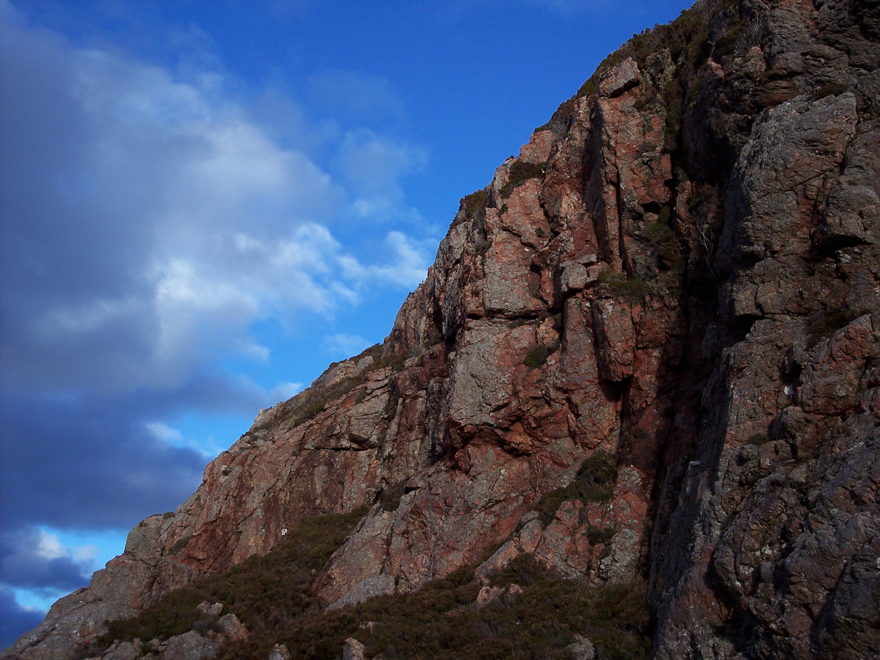 climbing, face, south rona, eroded, non-urban scene, clouds, nature, cloud - sky, 2K, environment, land, mountain, blue, rock formation, beauty in nature, HD Wallpaper