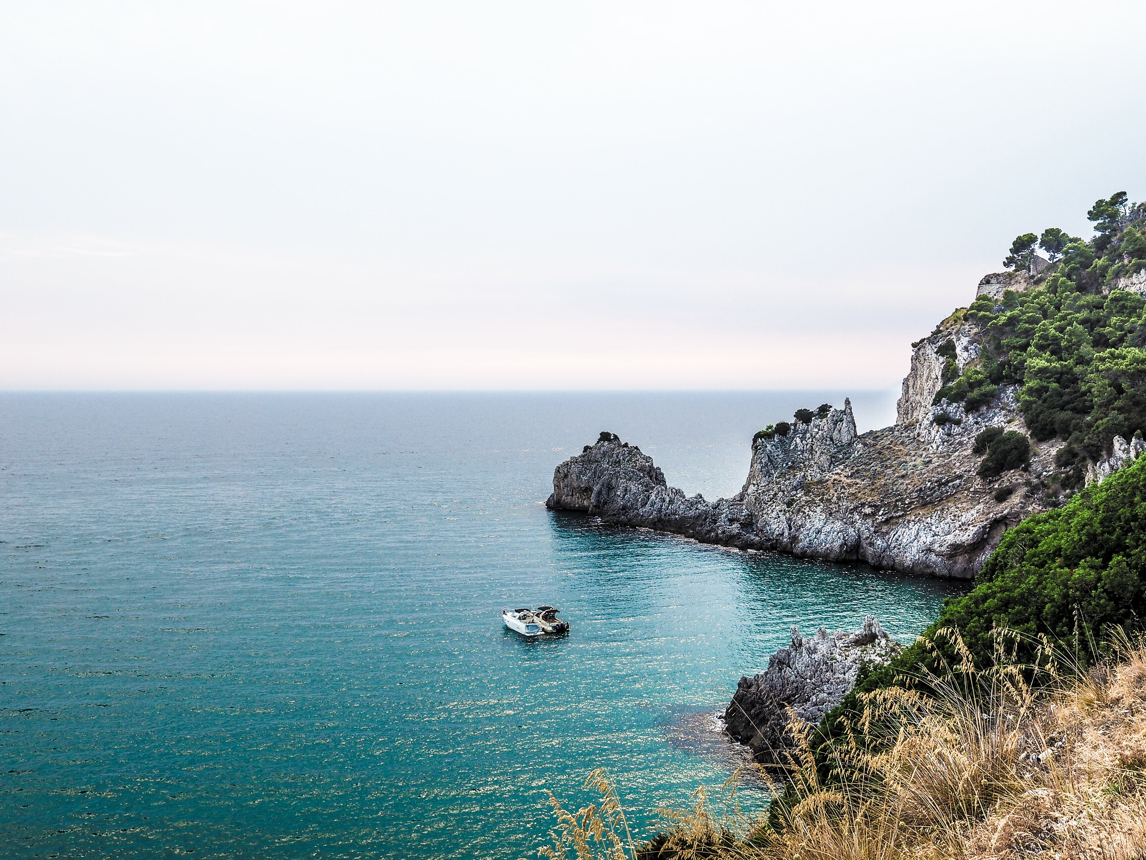 rocks, 4K, lagoon, travel destinations, beach, outdoors, beauty in nature, rock - Object, coast, land, horizon, water, tranquility, holiday, nautical vessel, HD Wallpaper