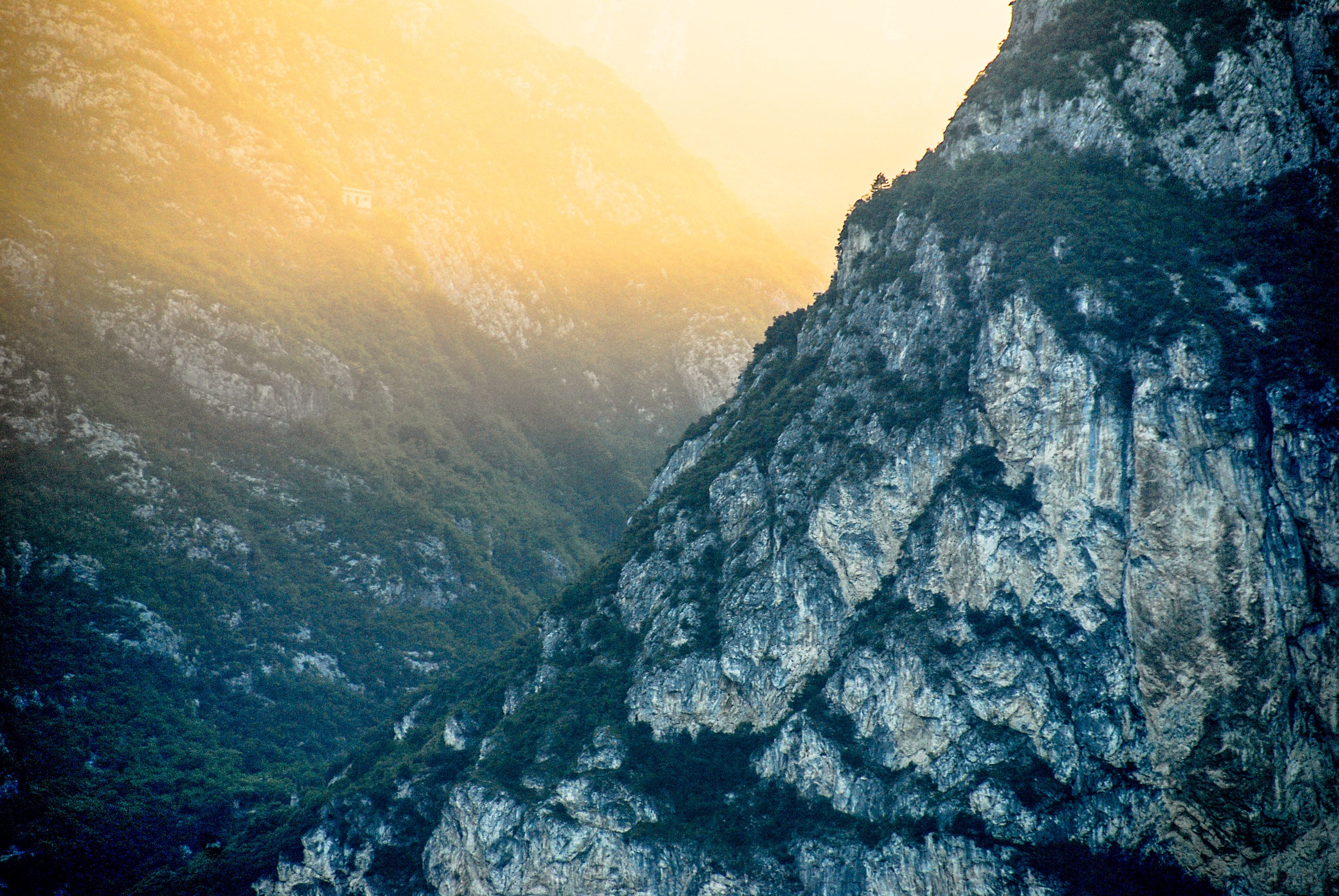 beauty in nature, sky, landscape, mountain peak, light, nature, scenics - nature, alpine, mountains, sunshine, no people, rock, solid, rock - object, tranquil scene, HD Wallpaper