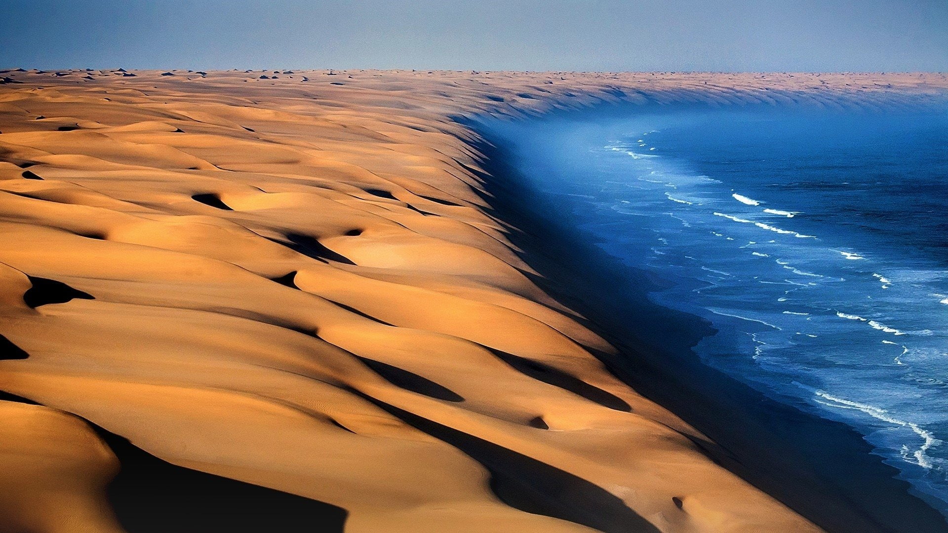 Africa, Ocean, Sand, Earth, Sea, Beach, Namibia, Desert, 1080P, HD Wallpaper