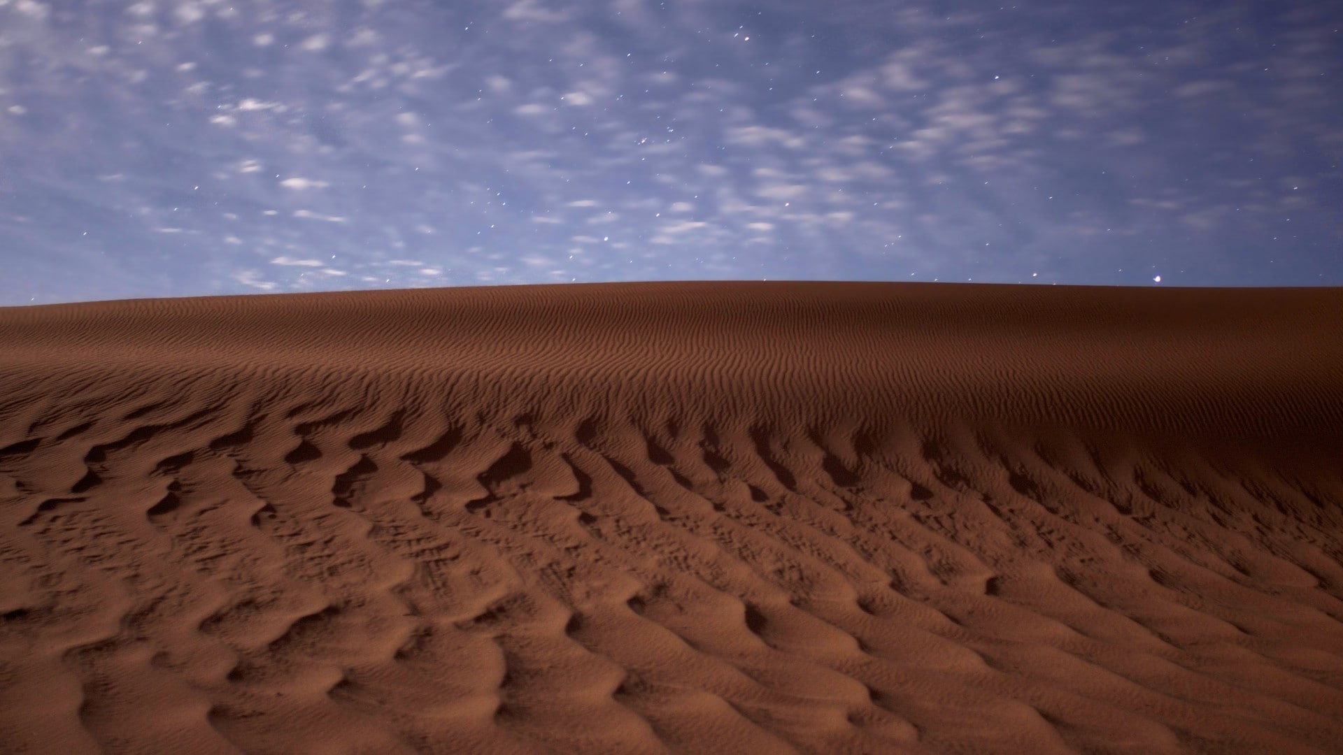 clouds, 1080P, stars, blurred, sand, desert, dune, night, long exposure, nature, landscape, HD Wallpaper