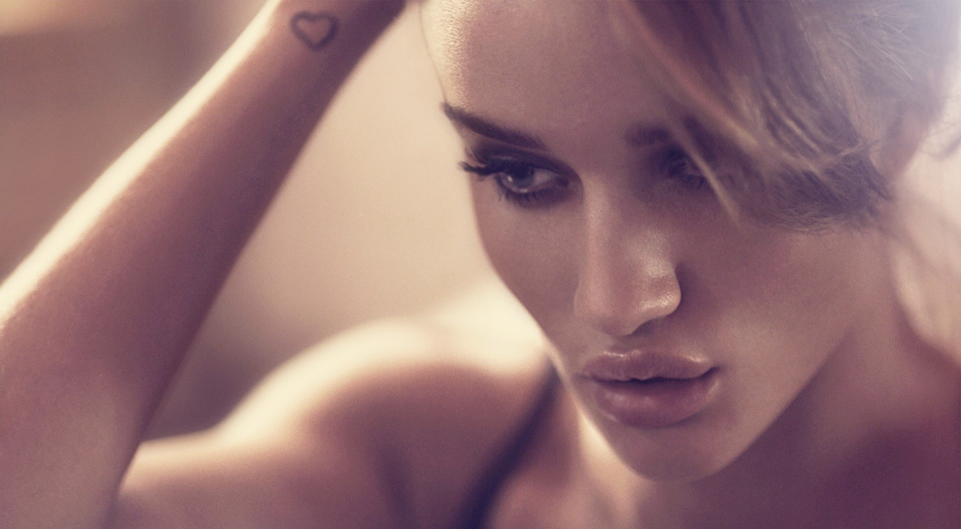 face, blonde, model, Rosie Huntington-Whiteley, women, 1080P, portrait, HD Wallpaper
