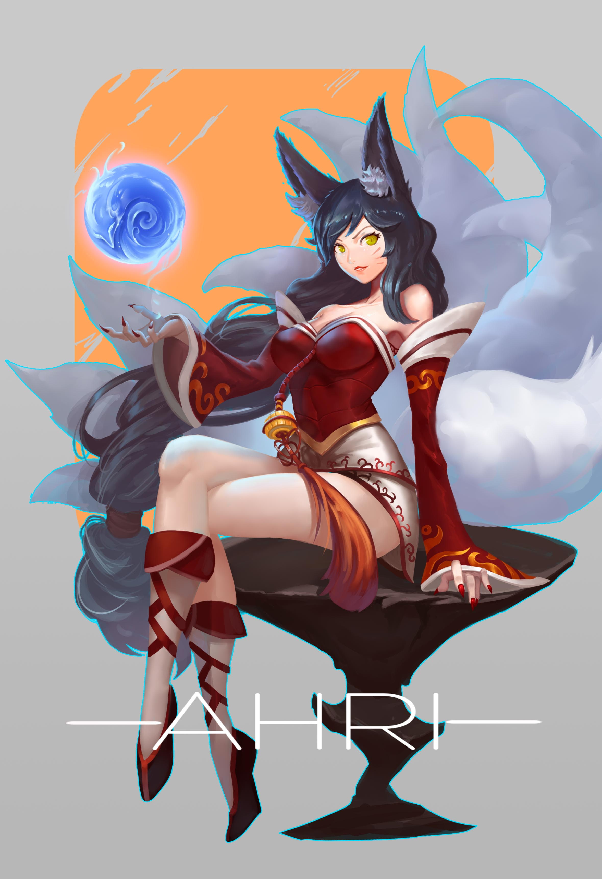 League of Legends, 2K, Ahri (League of Legends), Phone HD Wallpaper