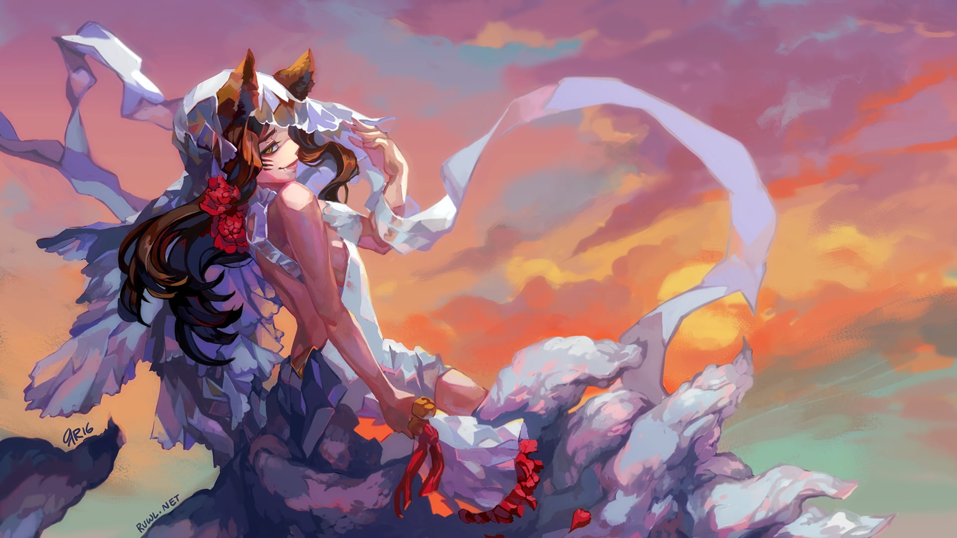 1080P, sunlight, Ahri (League of Legends), nature, lifestyles, one person, young adult, real people, human representation, beauty in nature, sky, woman, HD Wallpaper