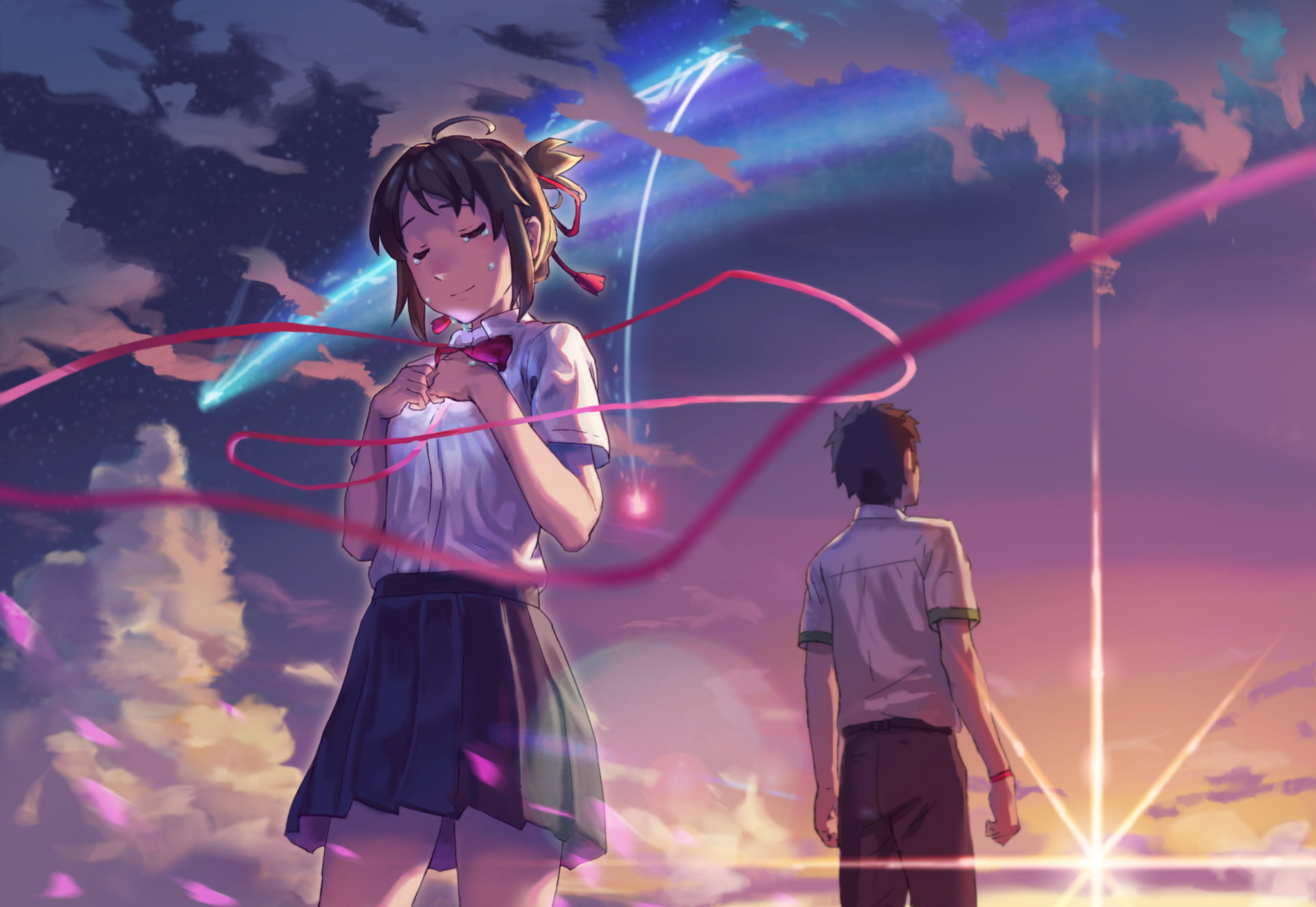 Kimi No Na Wa., Your Name., Mitsuha Miyamizu, Anime, Taki Tachibana, 1080P, HD Wallpaper