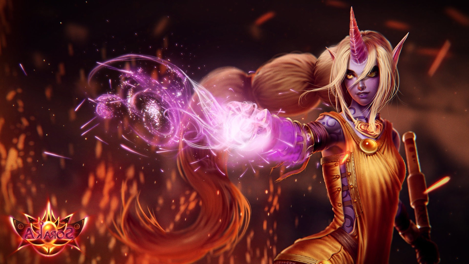 celebration, animal, 1080P, no people, League Of Legends, Soraka, underwater, motion, event, night, multi colored, front view, animal themes, marine, blond hair, HD Wallpaper