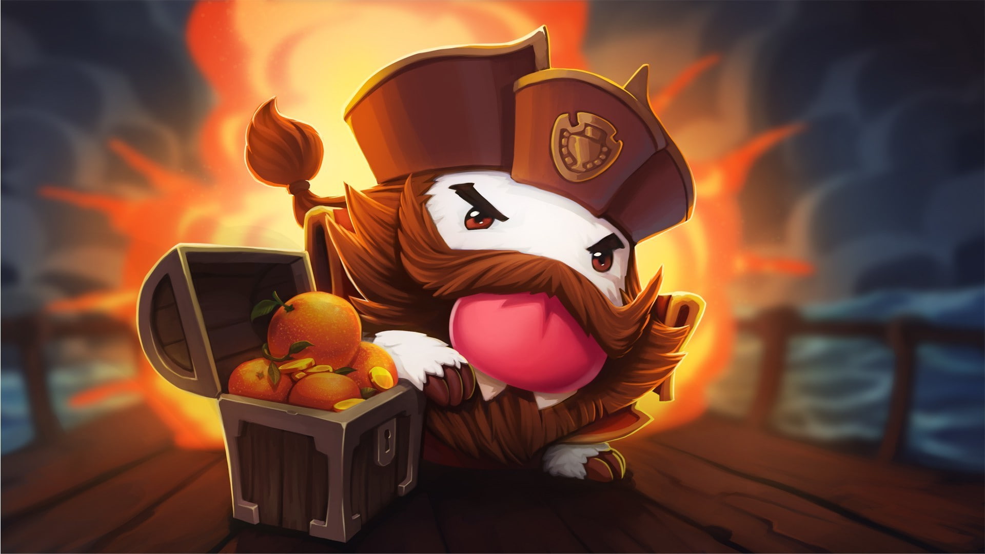 costume, 1080P, nature, holiday - event, dressing up, trick or treat, animal, holding, food and drink, representation, halloween, league of legends poro gangplank, HD Wallpaper