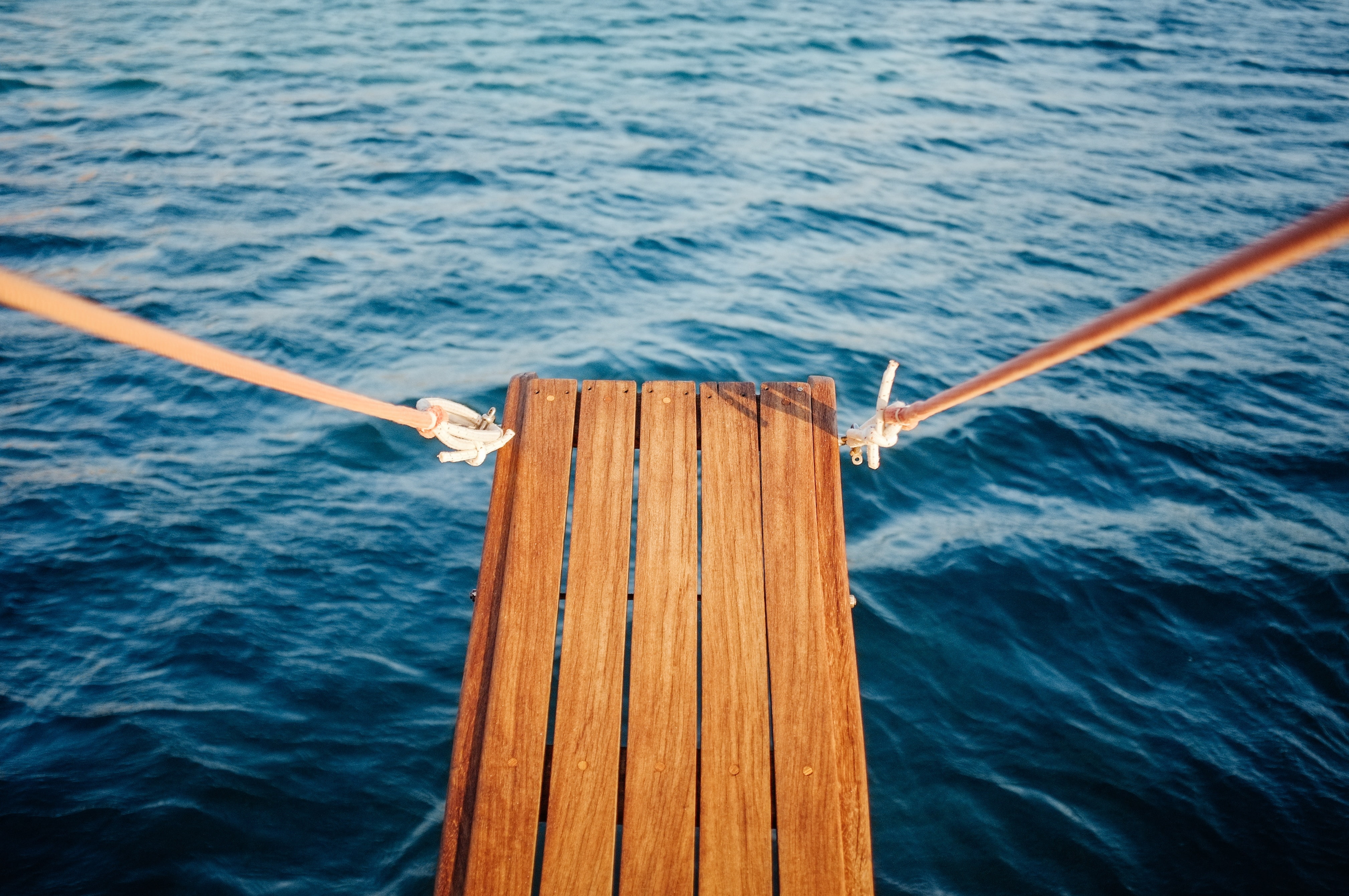 4K, water, ocean, gangplank, sea, wooden, HD Wallpaper