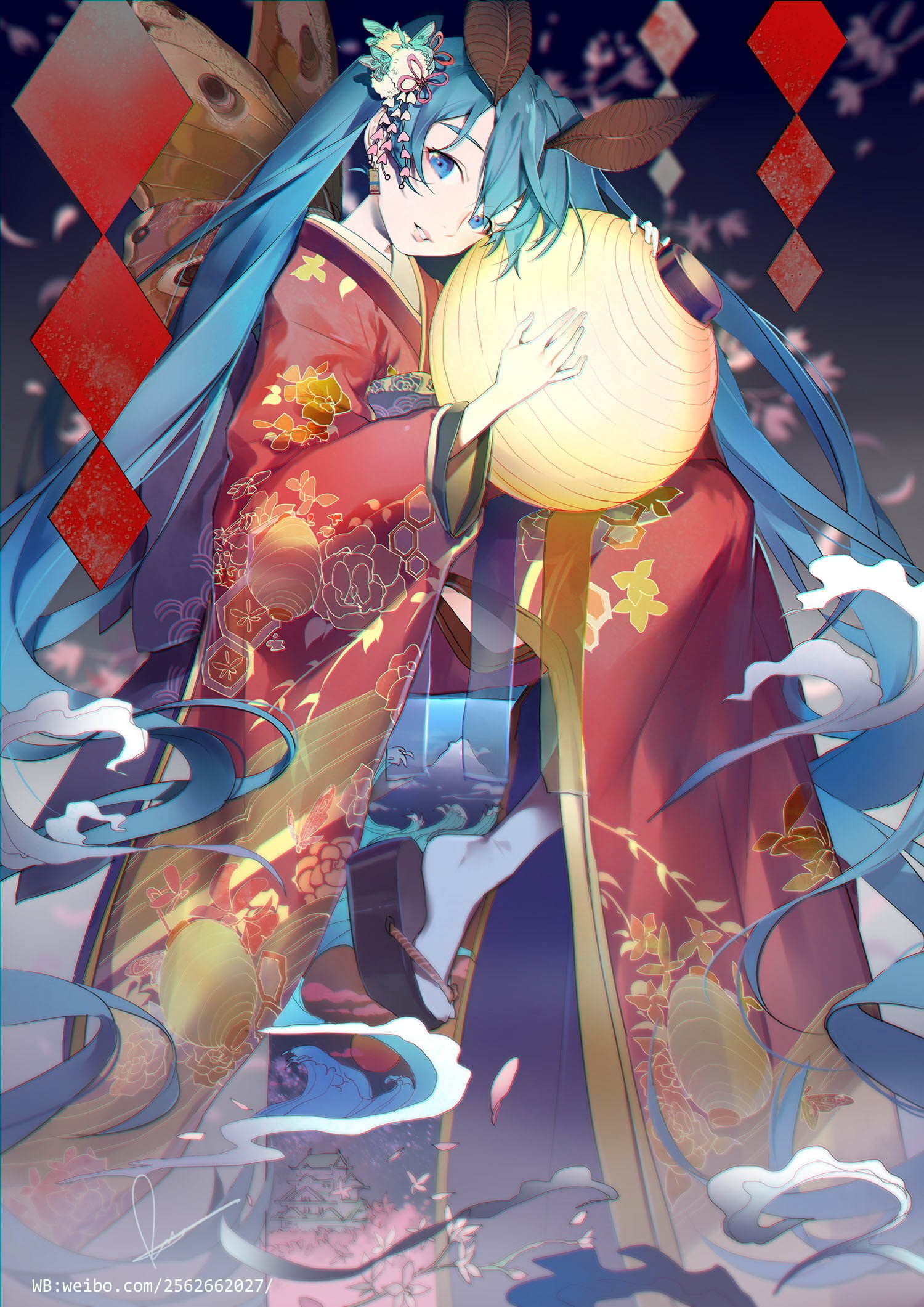 Vocaloid, kimono, long hair, celebration, traditional clothing, choice, decoration, human representation, creativity, art and craft, indoors, hair ornament, Phone HD Wallpaper