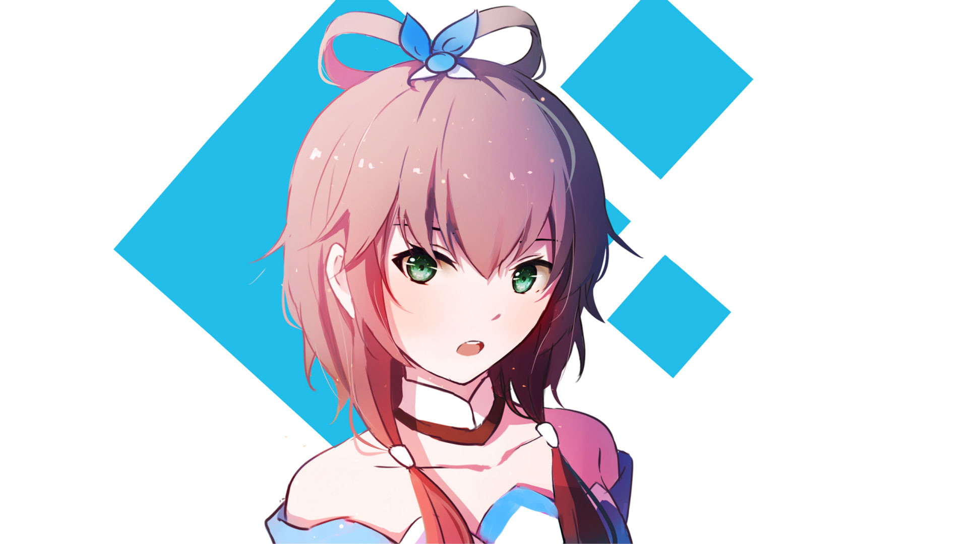 Green Eyes, Vocaloid, 1080P, Girl, Luo Tianyi, Anime, Twintails, HD Wallpaper