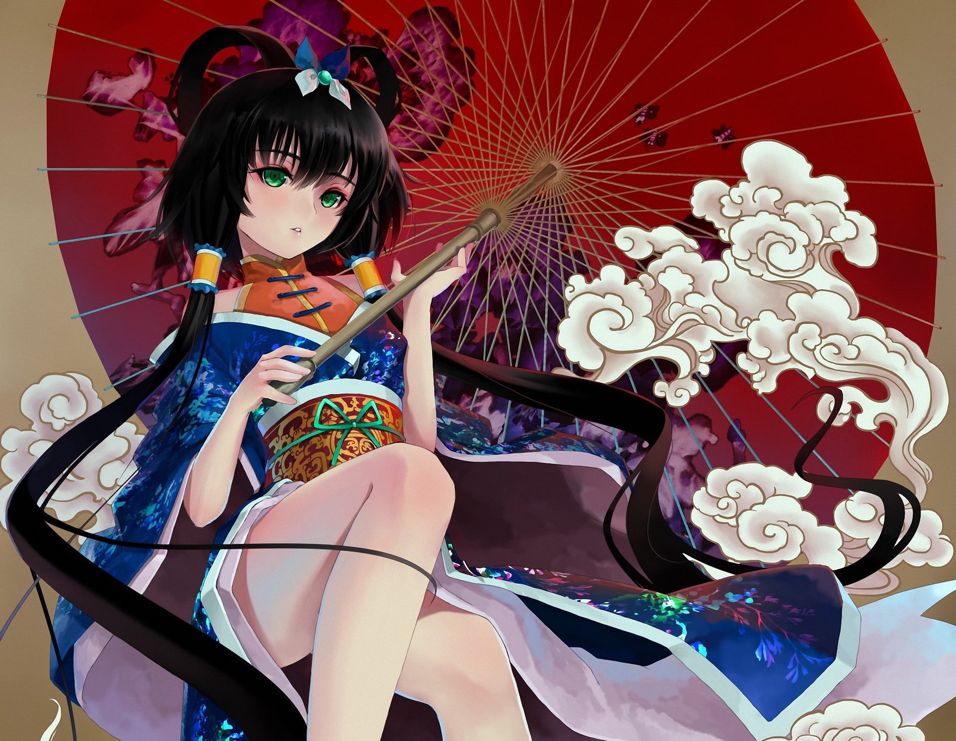 1080P, illuminated, female, decoration, human representation, amusement park ride, yukata, design, male likeness, anime, okingjo, luo tianyi, female likeness, HD Wallpaper