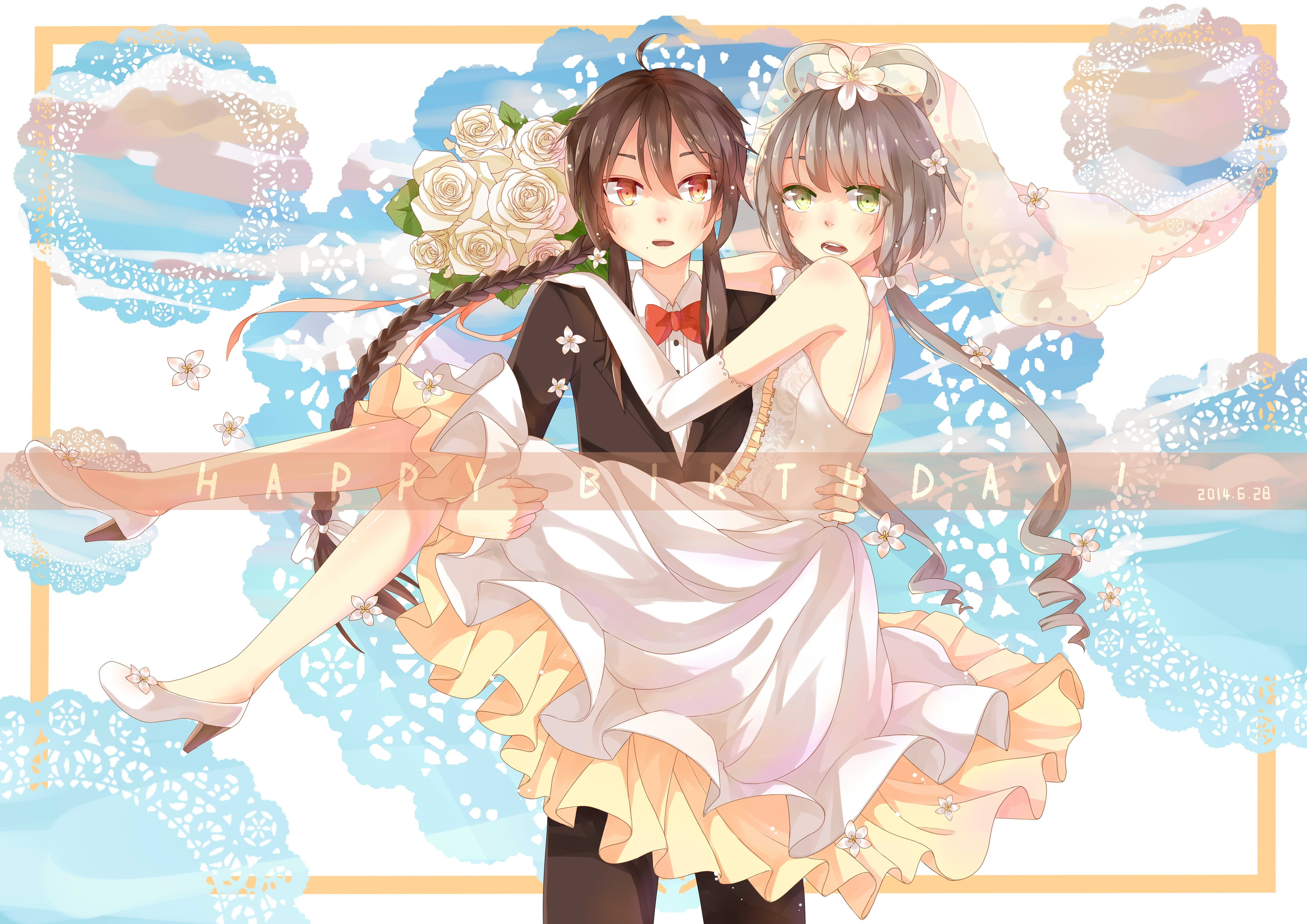 ling, tianyi, vocaloid, luo, hair, yuezheng, rings, wedding, 4K, dress, HD Wallpaper