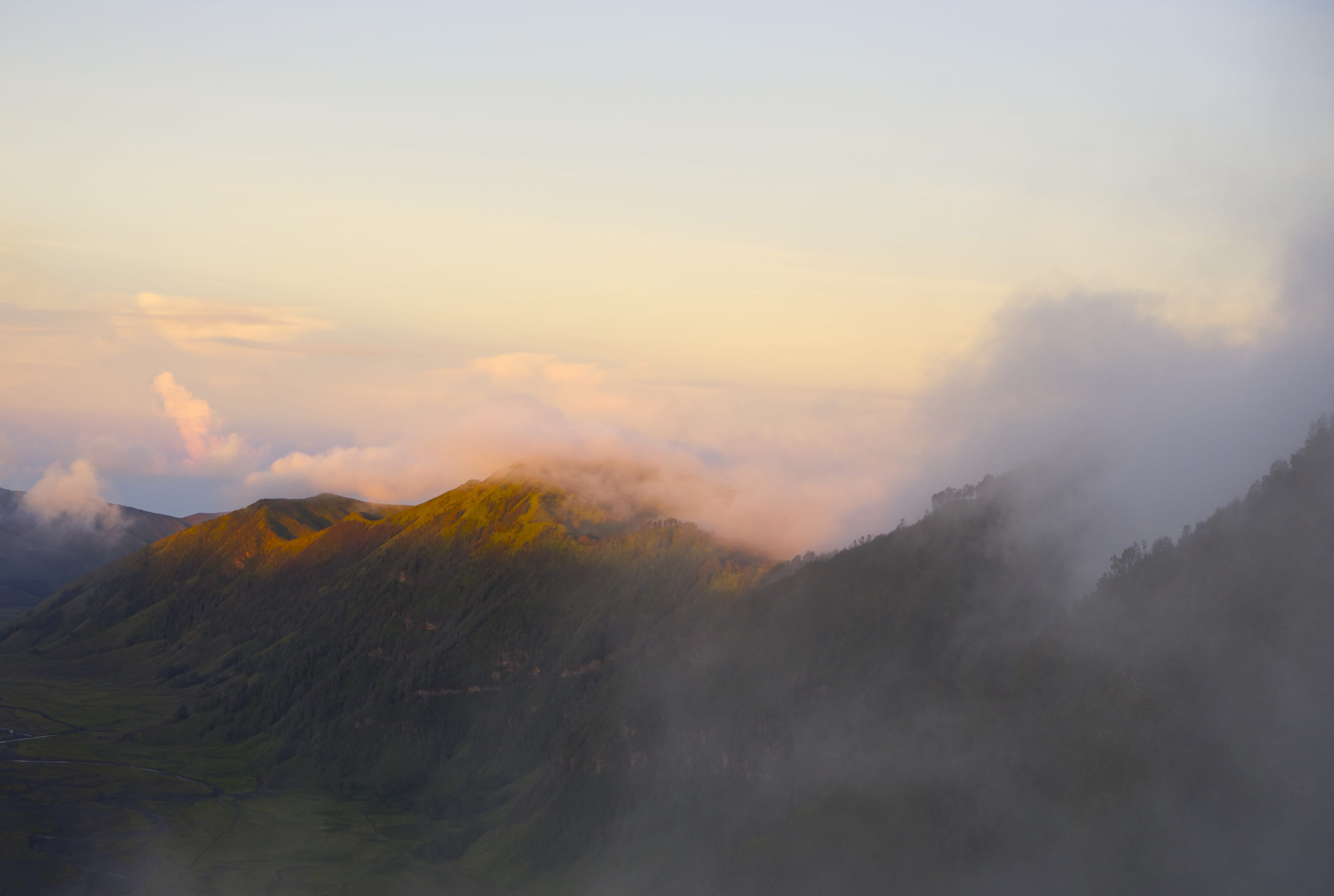 environment, mountain, tranquil scene, mount bromo, tranquility, land, clouds, scenics - nature, majestic, no people, malang, idyllic, landscape, non-urban scene, HD Wallpaper