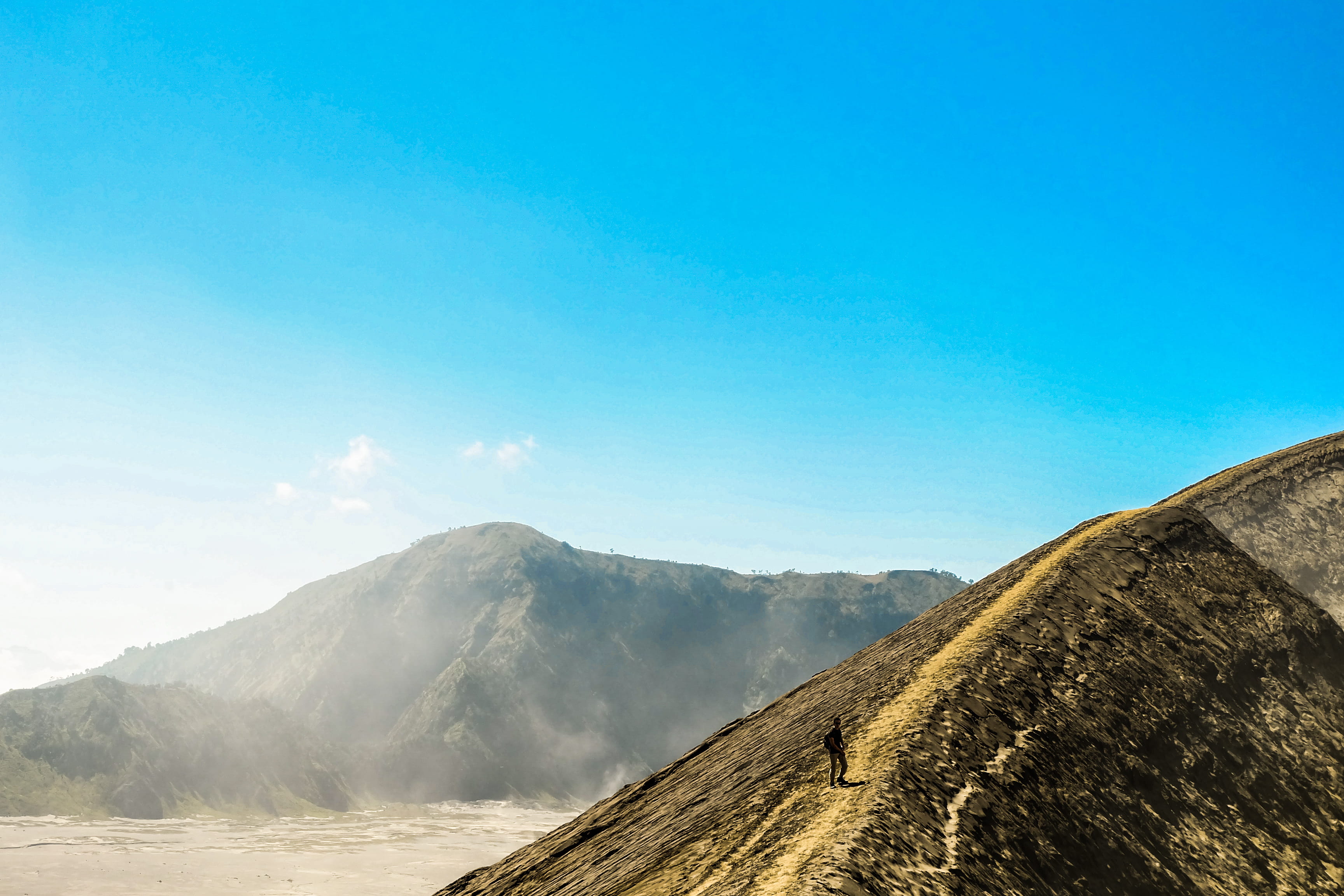 tranquility, travelling, mount bromo, no people, environment, mountain, blue, fujifeedxunsplash, bromo, travel, indonesia, tranquil scene, feelingsmall, HD Wallpaper