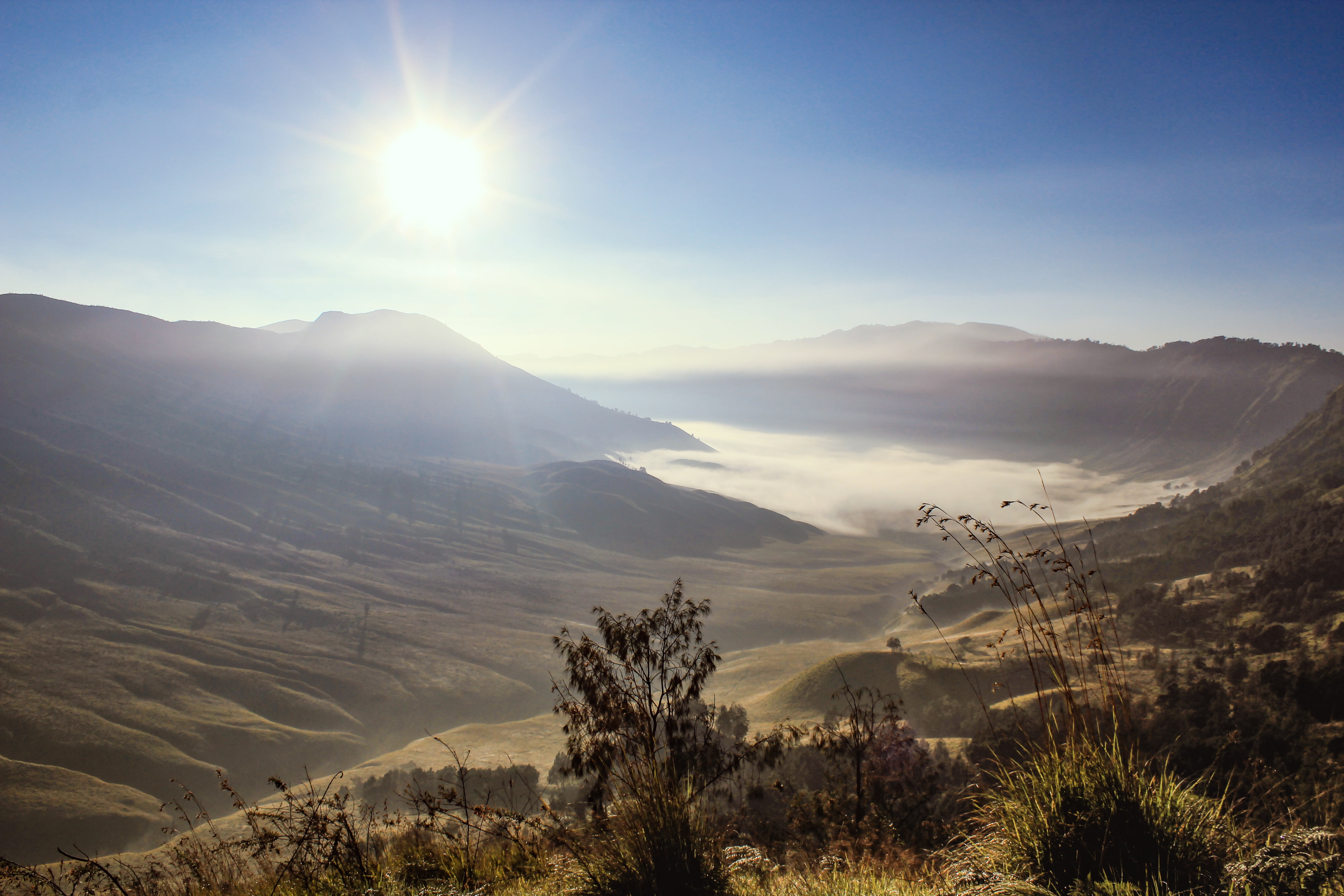 park, scenics - nature, indonesia, season, tree, nature, meadow, environment, mountains, horizon, national, non-urban scene, tranquility, java, mount, lens flare, HD Wallpaper
