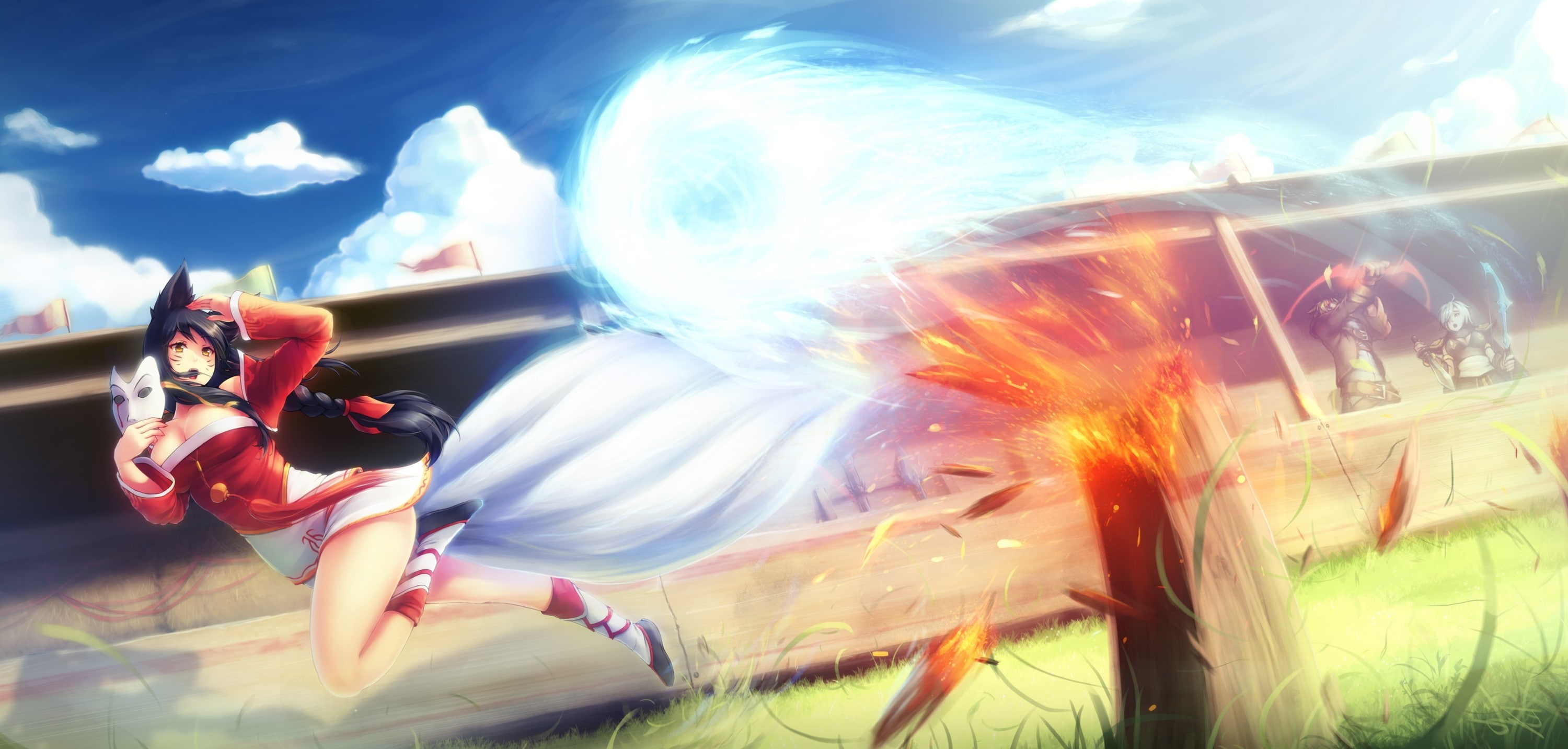 Ahri, League Of Legends, 2K, Ezreal, HD Wallpaper