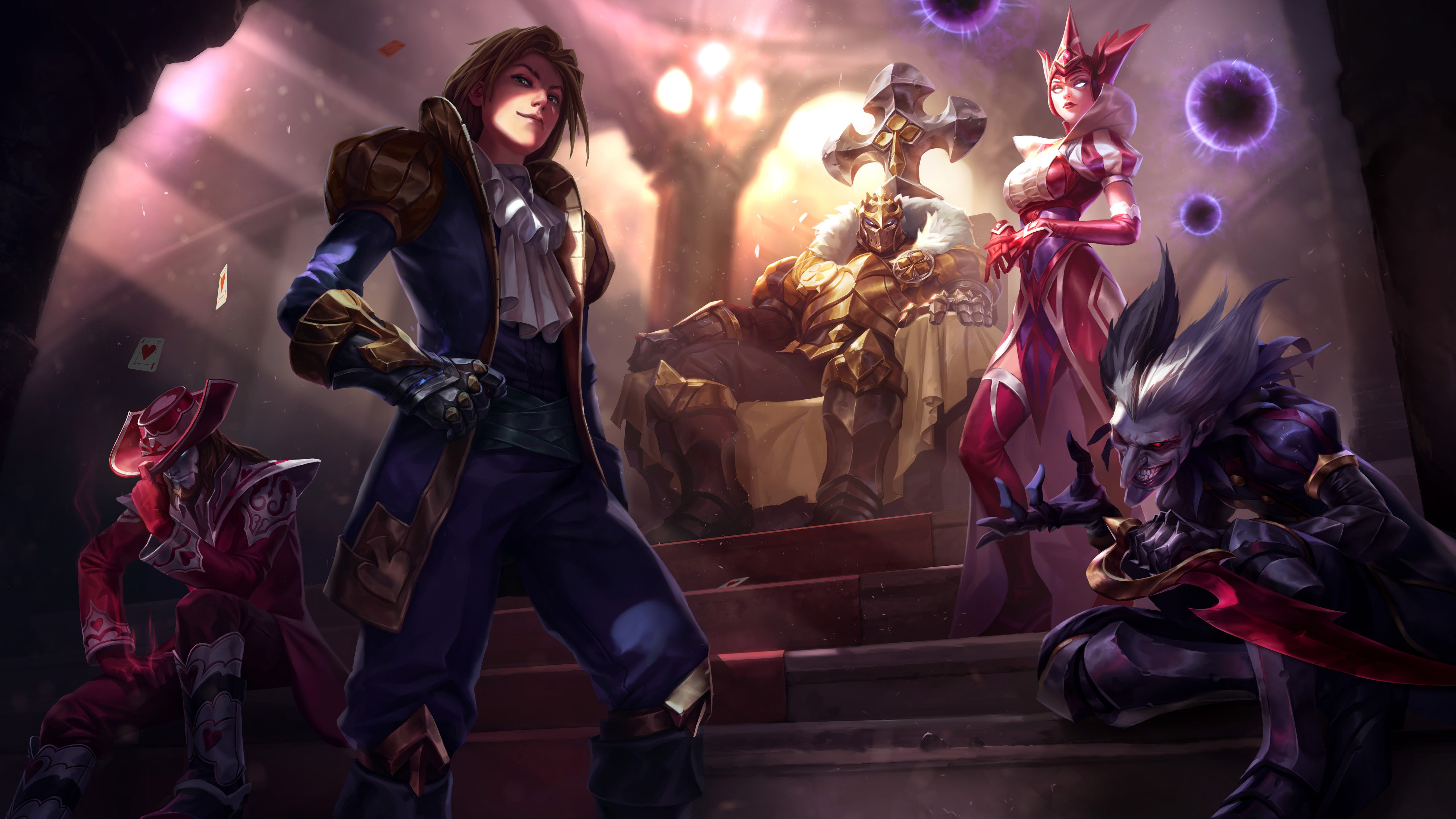 decoration, human representation, clothing, art and craft, real people, event, mask, ace, 5K, League, illuminated, indoors, Legends, Spades, women, Ezreal, HD Wallpaper