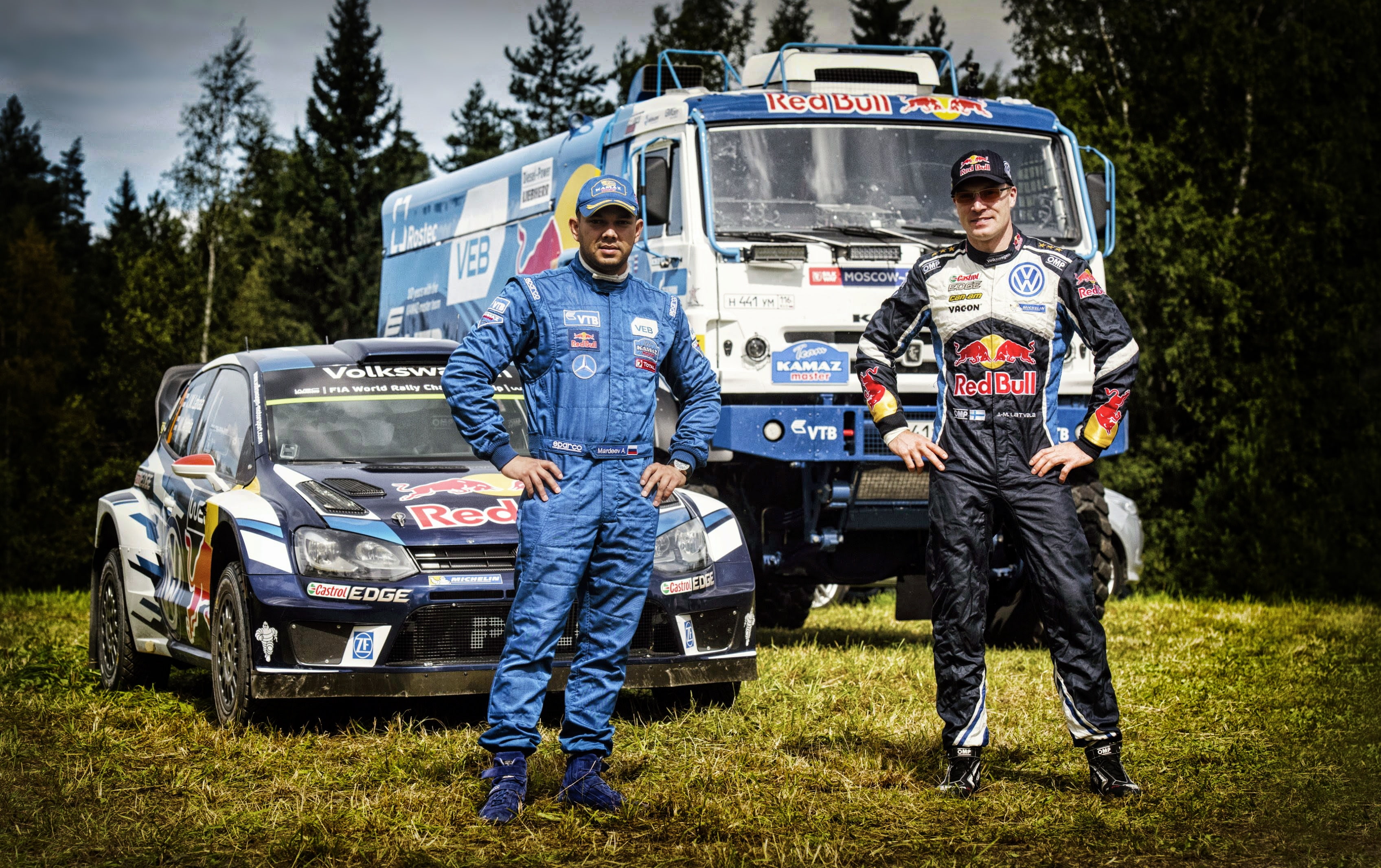 KAMAZ-master, " KAMAZ-master", Sport, Sports team "KAMAZ-master", Auto, WTR, Men, Dakar, Ayrat, 2K, Ayrat Mardeev, Jari-Matti Latvala, Truck, Volkswagen, HD Wallpaper