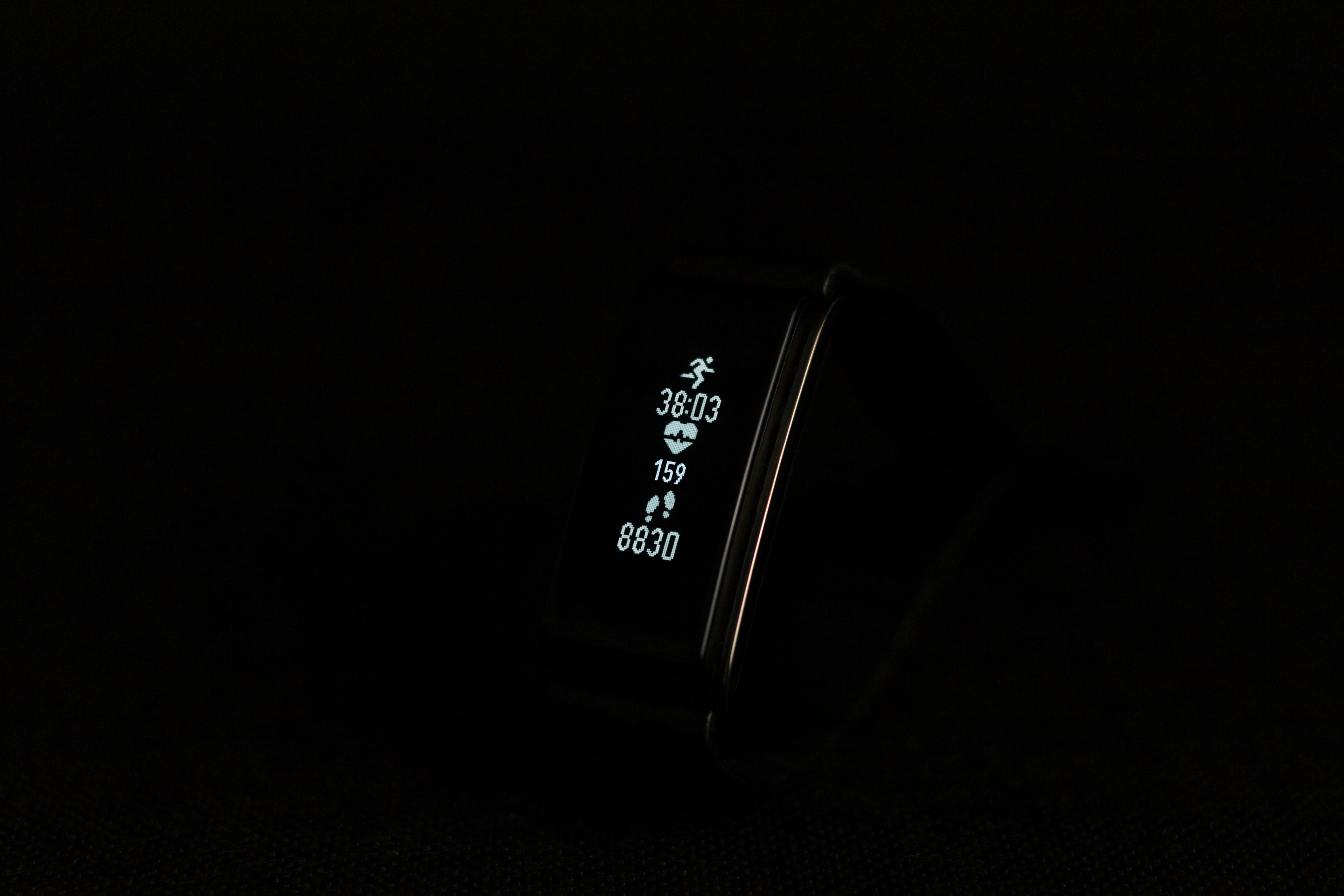 photo, black, sport, close, powered, running, 5K, mobile, smartwatch, watch, no People, digital, single Object, tech, pedometer, black Color, style, phone, HD Wallpaper