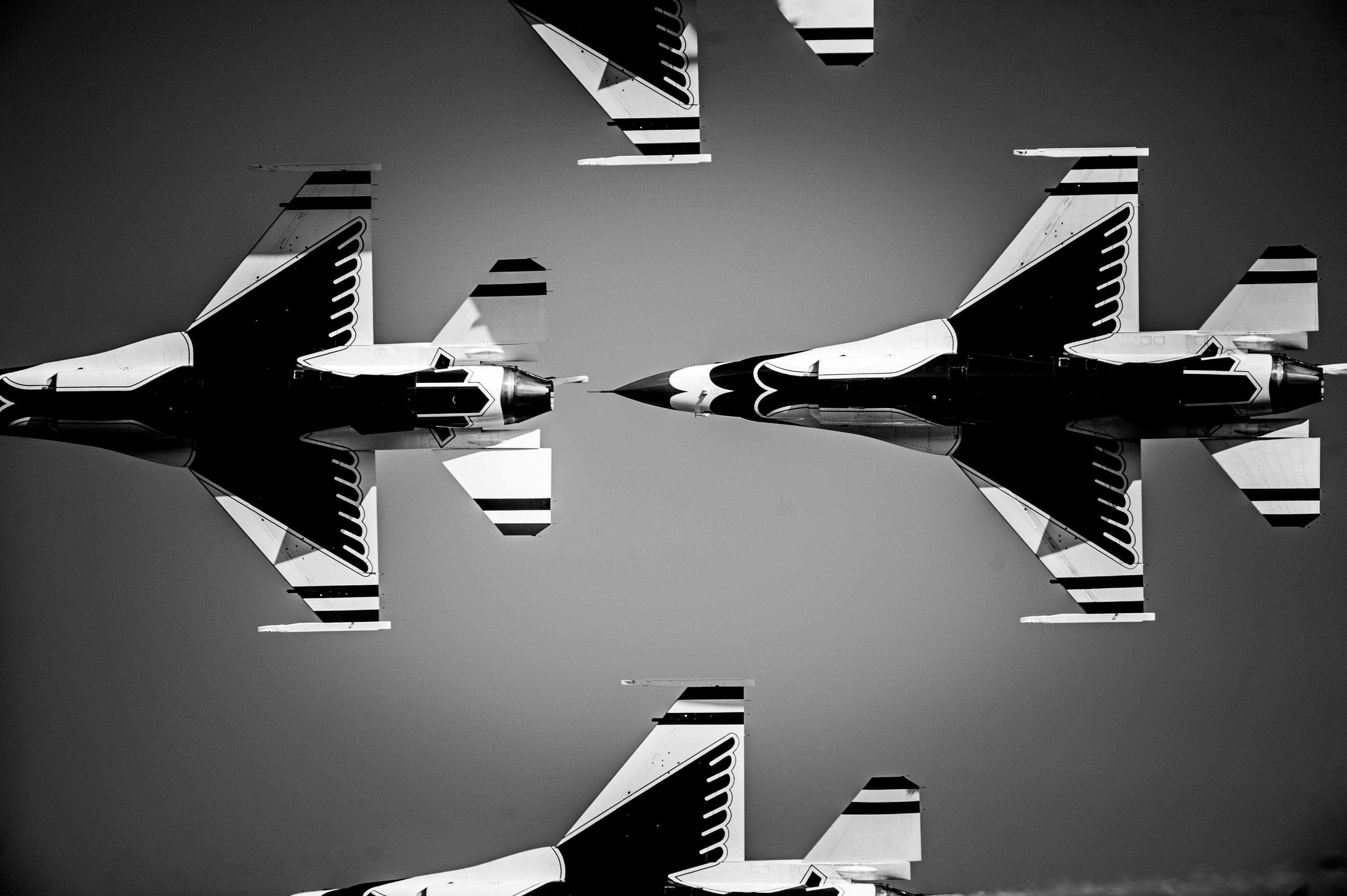 us air force, directly below, demonstration squadron, group, four, no people, jet, jets, water, air vehicle, flying, low angle view, travel, skill, transportation, HD Wallpaper