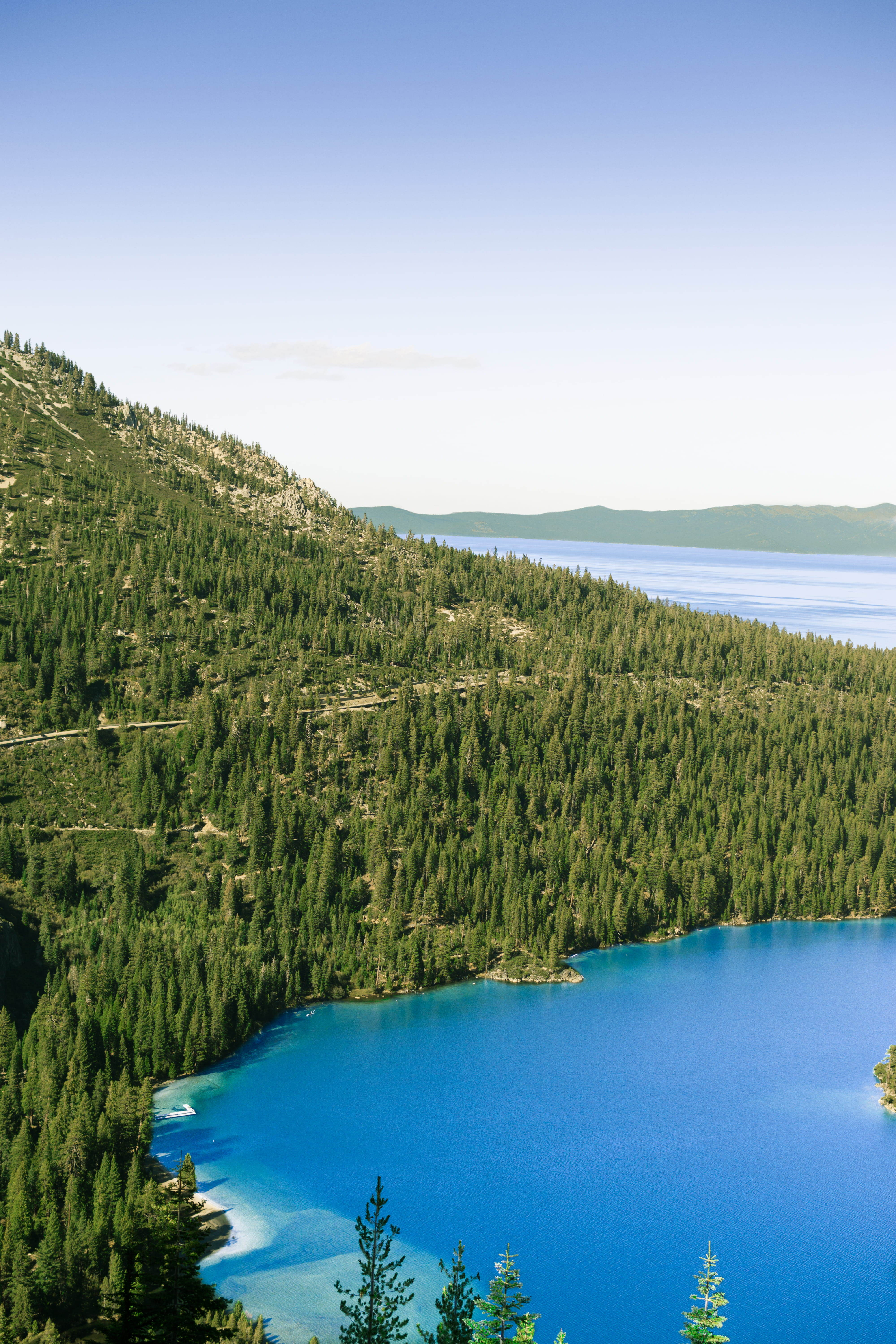 beauty in nature, remote, water, idyllic, sky, waterfront, blue, outdoors, swimming pool, forest, green, turquoise colored, day, united states, california, Phone HD Wallpaper