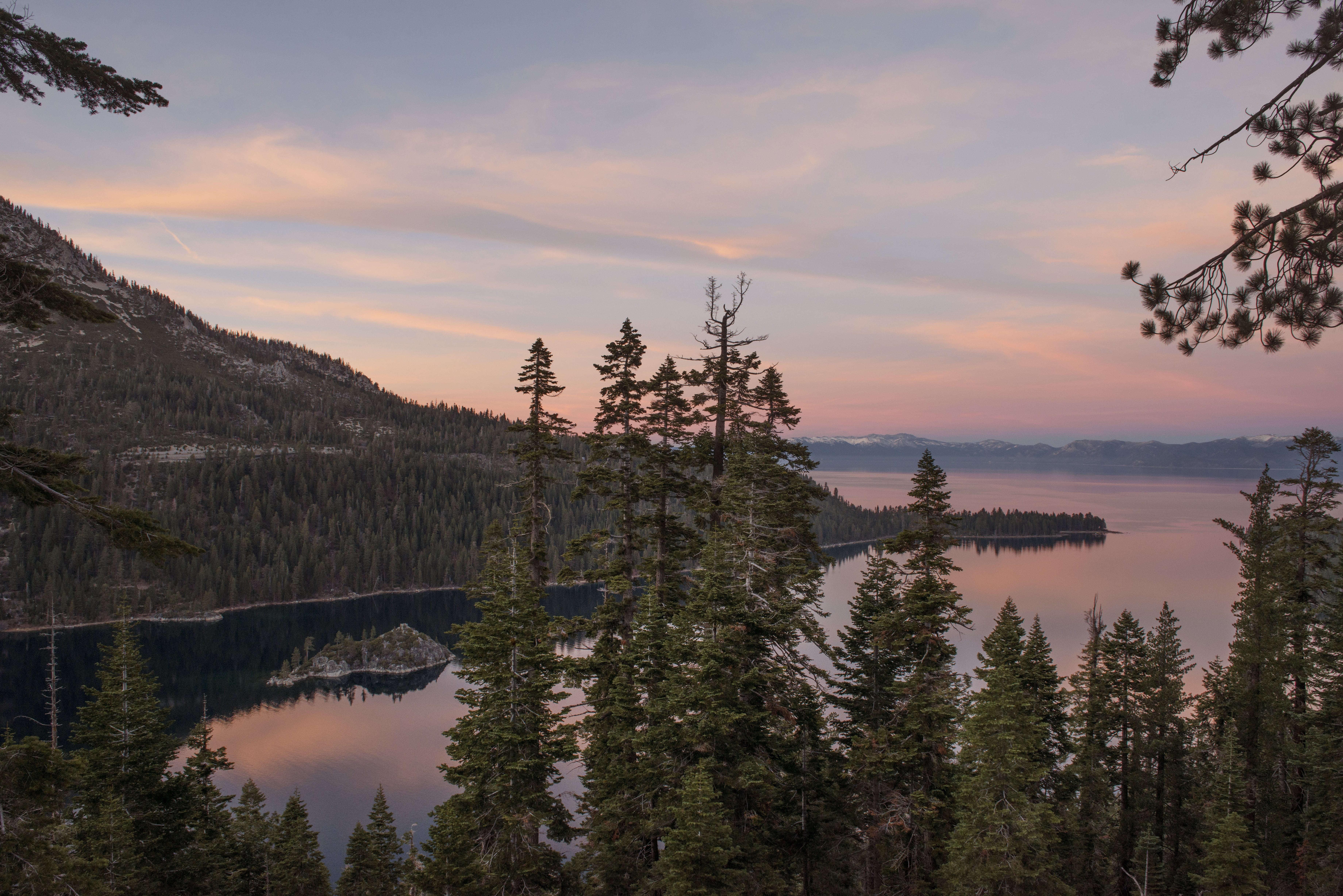 scenery, water, outdoors, serene, cloud - sky, landscape, sky, beauty In Nature, scenics - nature, tree, no people, lake tahoe, coniferous tree, lake, colorful, HD Wallpaper