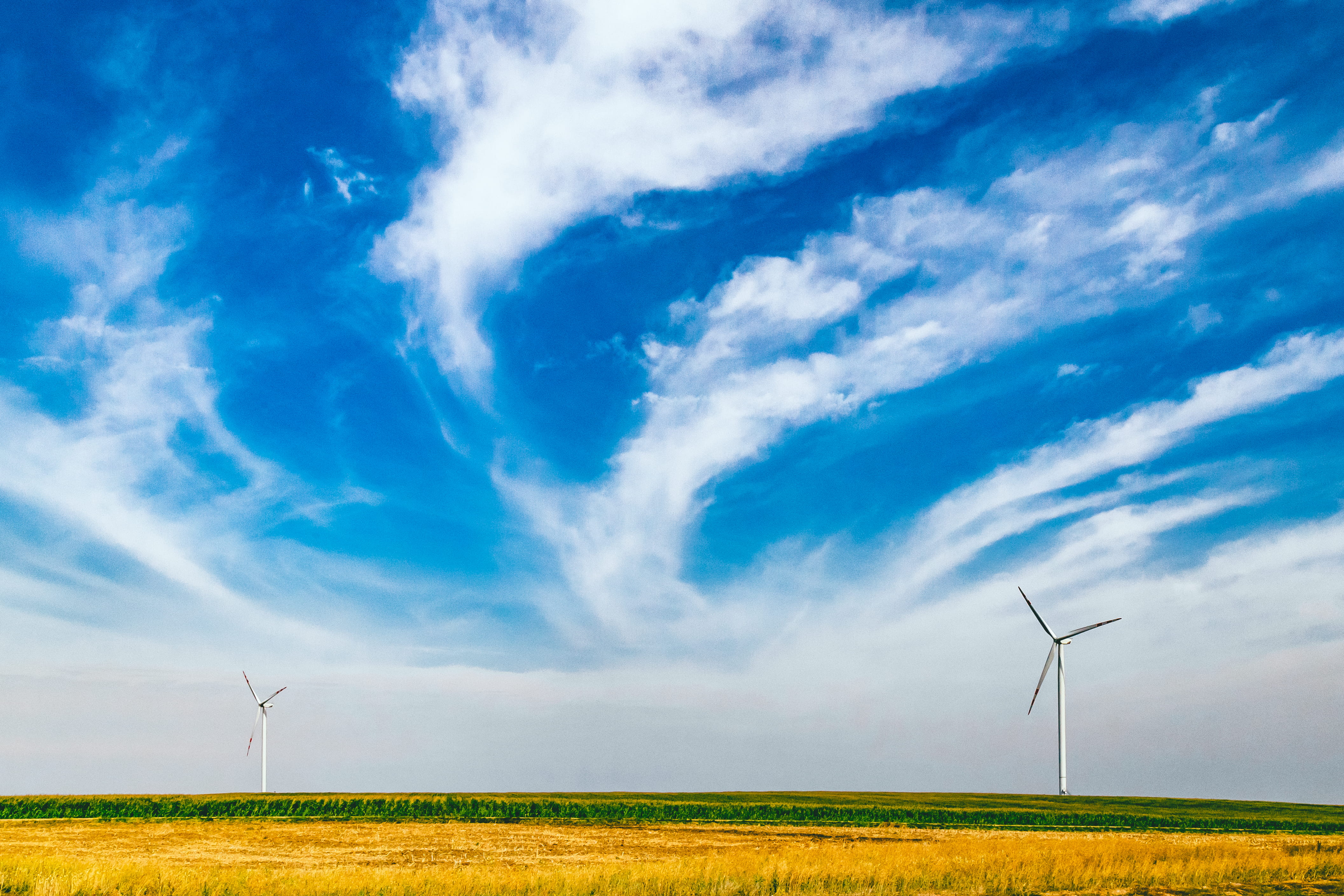 rural scene, energy, environment, 4K, environmental conservation, wind turbine, lock screen, wind, sustainable resources, desktop backgrounds, HD Wallpaper