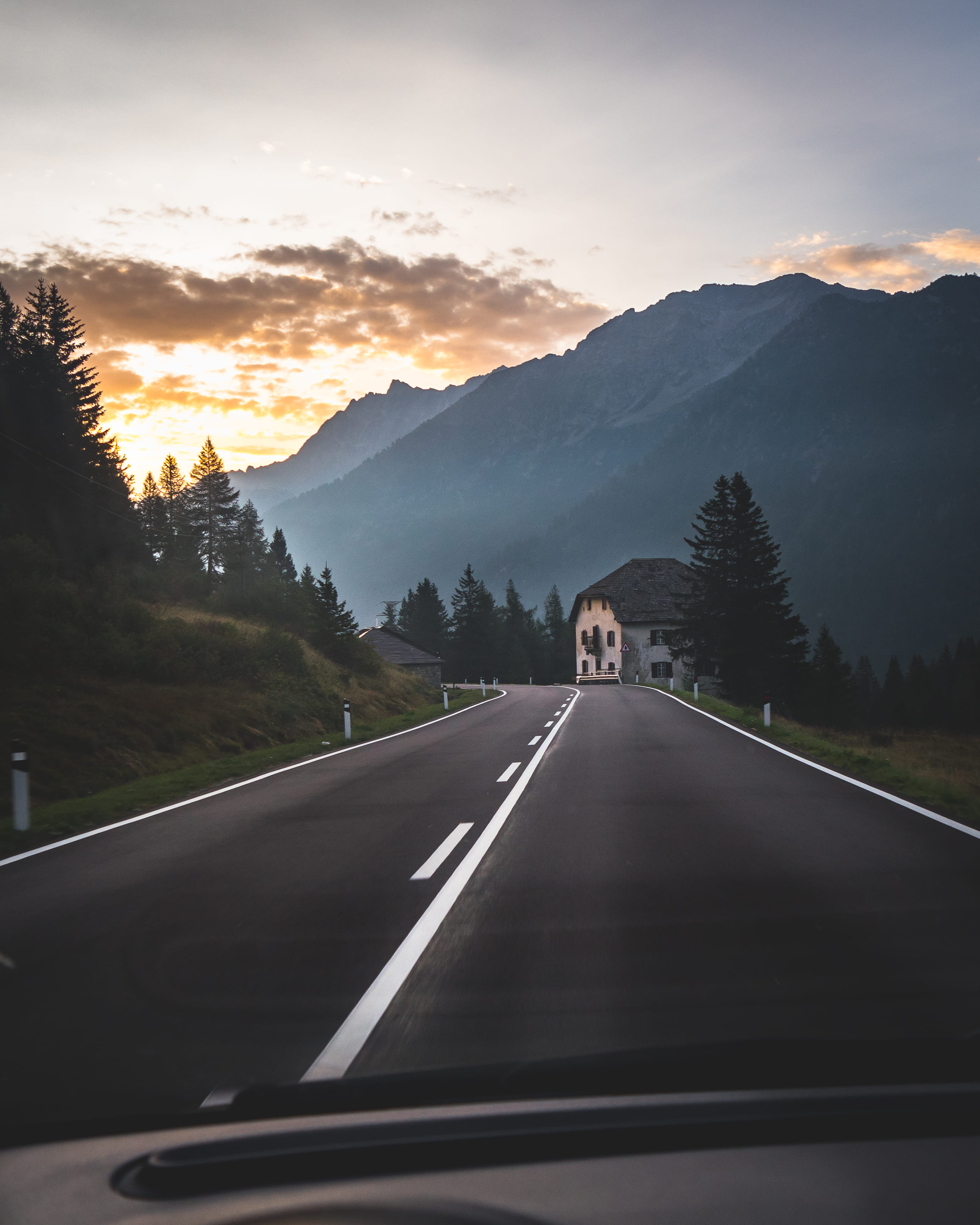 transportation, mountain, no people, mode of transportation, val di sole, sky, sign, the way forward, transparent, glass - material, lock screen, background, Phone HD Wallpaper