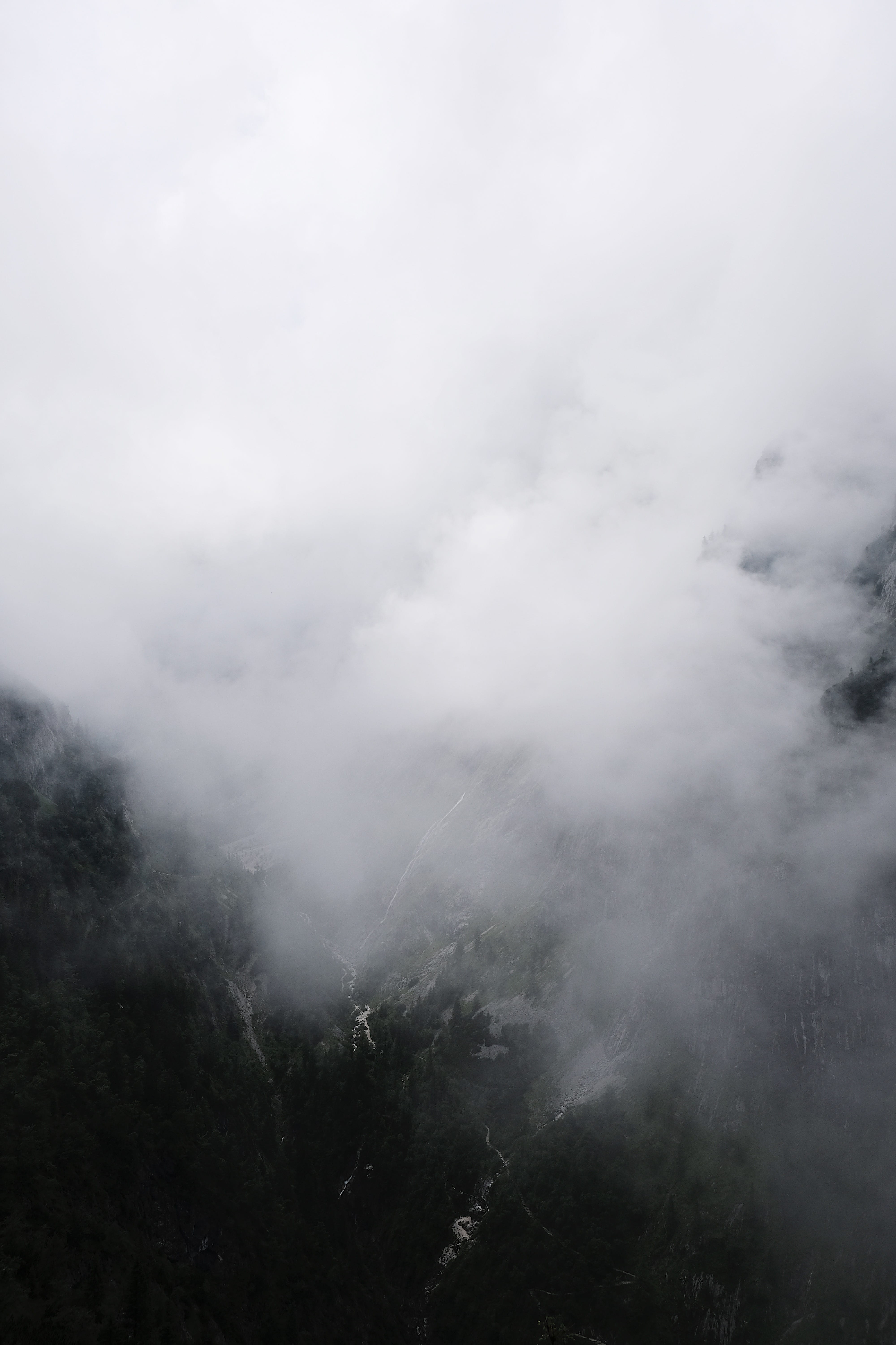 lock screen background, environment, fog, outdoors, beauty in nature, aerial, mountain, drone view, smoke, cloudscape, landscape, tranquility, Phone HD Wallpaper