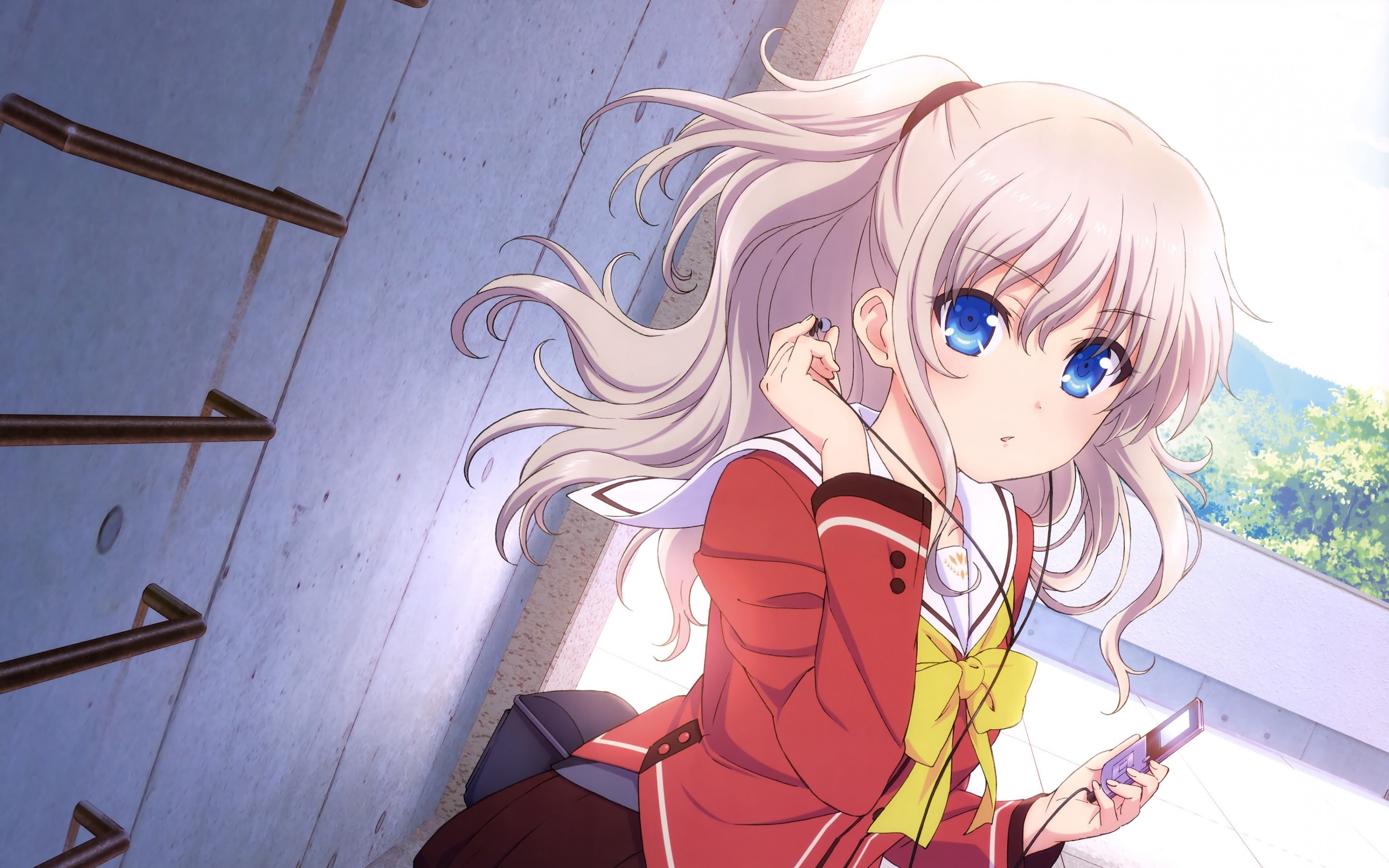 boys, innocence, representation, day, window, males, leisure activity, 4K, childhood, people, offspring, child, lifestyles, indoors, anime girls anime charlotte anime tomonori nao school uniform tomori nao, HD Wallpaper