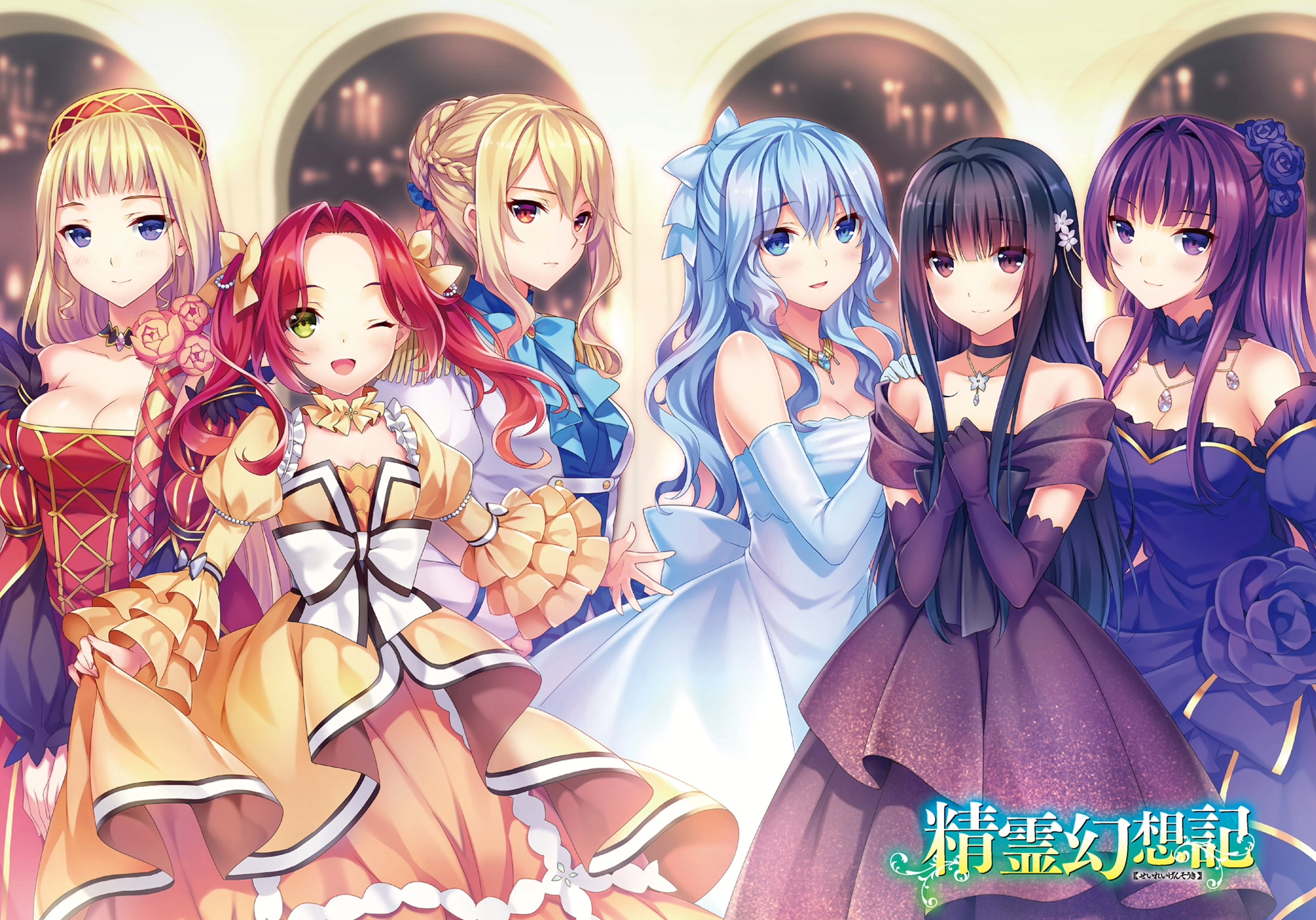 Ayase Miharu, Liliana Saintstella, Charlotte Galark, 2K, Liselotte Cretia, Seirei Gensouki, Anime, Sumeragi Satsuki, HD Wallpaper