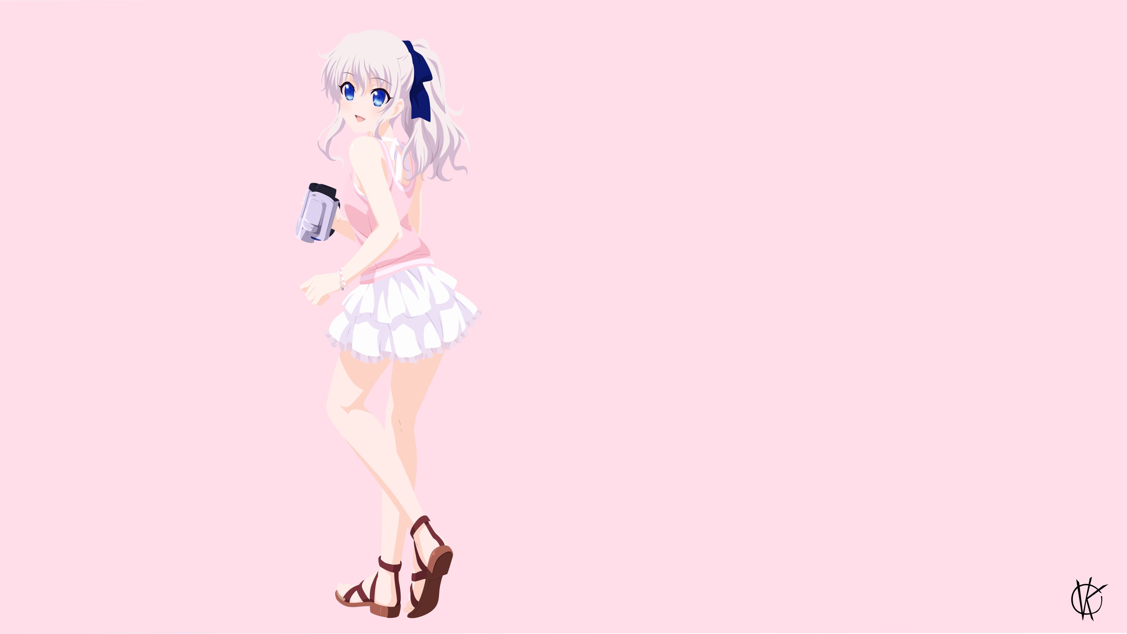 minimalism, anime girls, 4K, Tomori Nao, anime, Charlotte (anime), HD Wallpaper