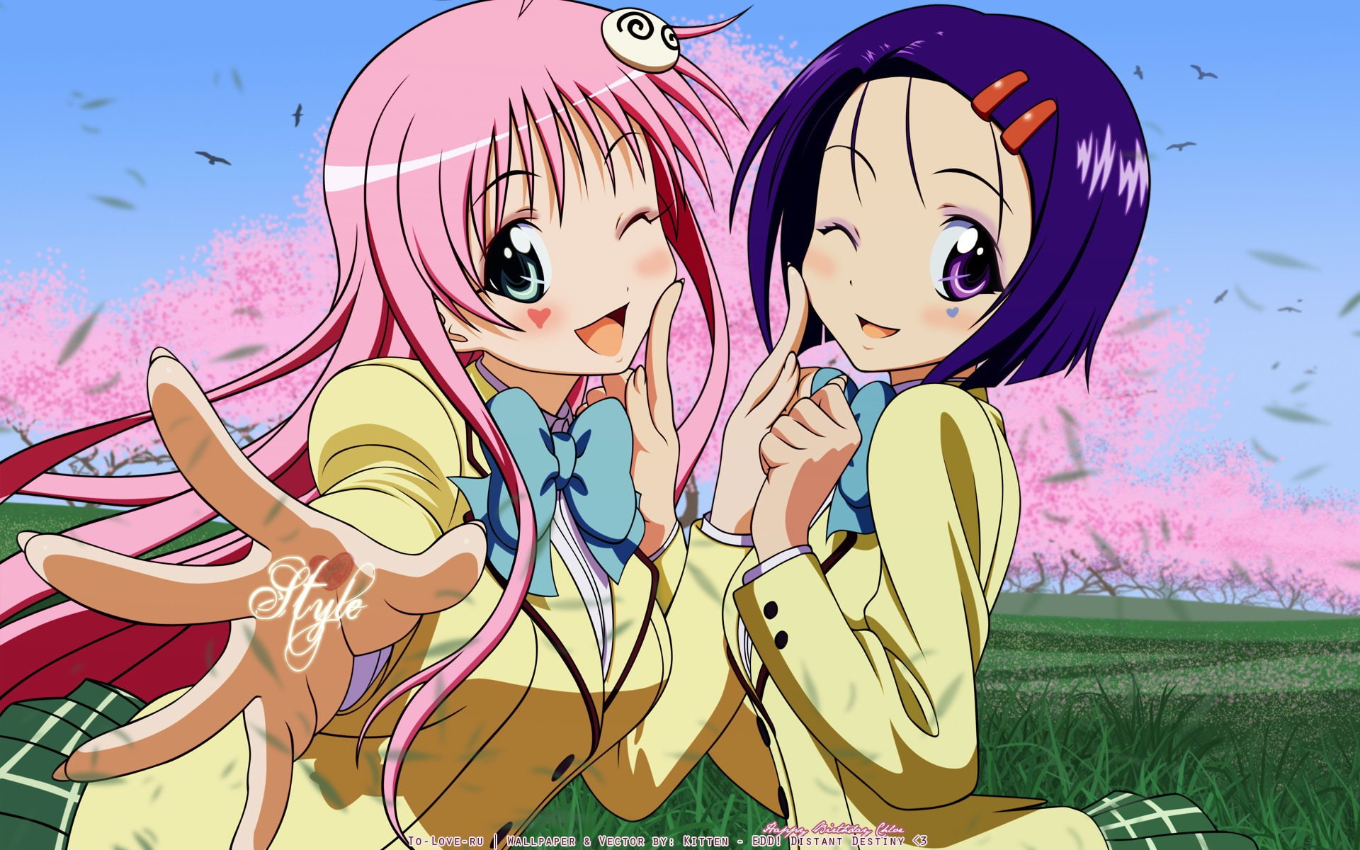 To Love-Ru, Lala Satalin Deviluke, 1080P, Haruna Sairenji, two, Anime, character, illustration, girls, HD Wallpaper
