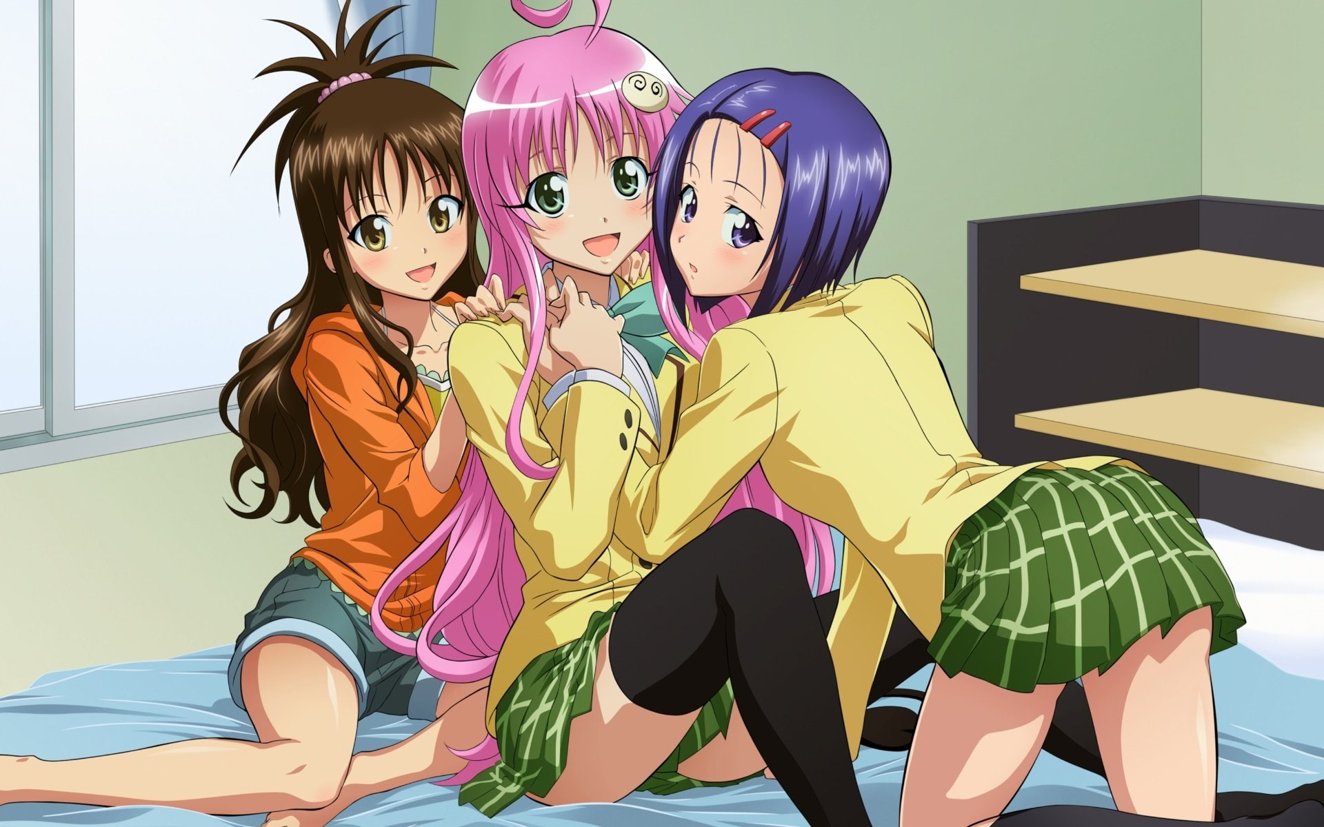 sairenji, lala, love, deviluke, 1080P, anime, yuuki, haruna, girls, satalin, mikan, HD Wallpaper