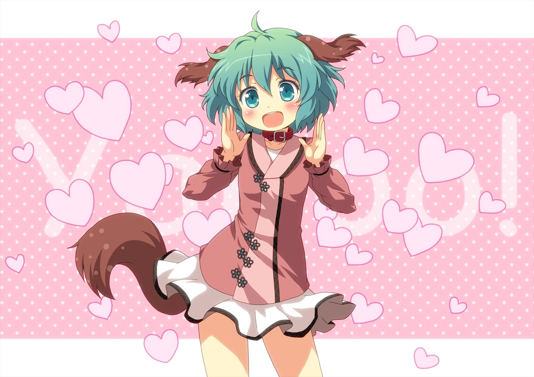 x, tail, satalin, love, art, hd, green eyes, anime, hair, eyes, green, lala, pink, deviluke, ru, 720P, hot, HD Wallpaper