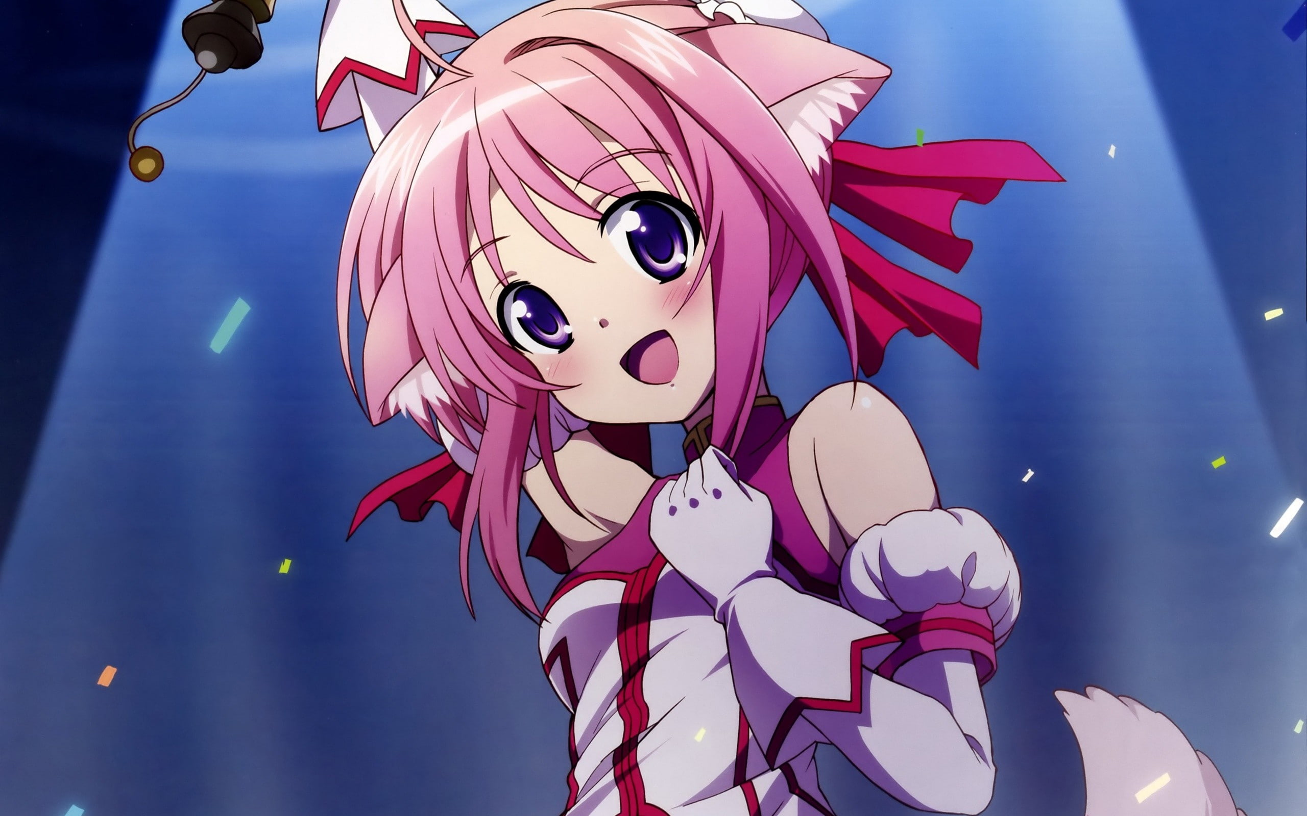 2K, pink hair, Dog Days, manga, anime, inumimi, Millhiore F. Biscotti, anime girls, HD Wallpaper