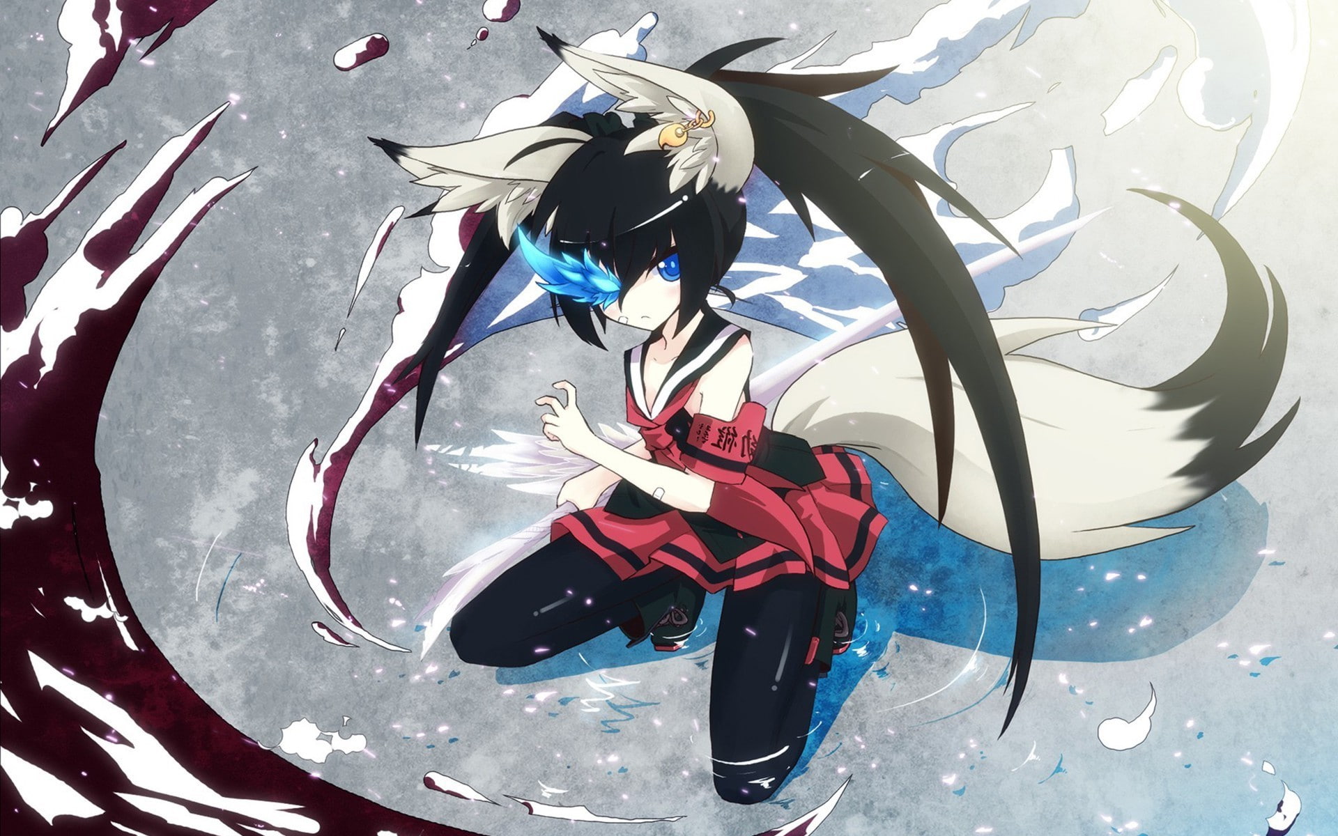 anime anime girls inumimi tail animal ears black rock shooter, 1080P, HD Wallpaper