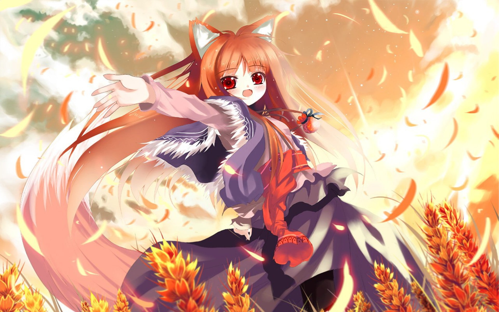 inumimi, ears, spice, shino, wise, wolf, holo, animal, eefy, 1080P, HD Wallpaper