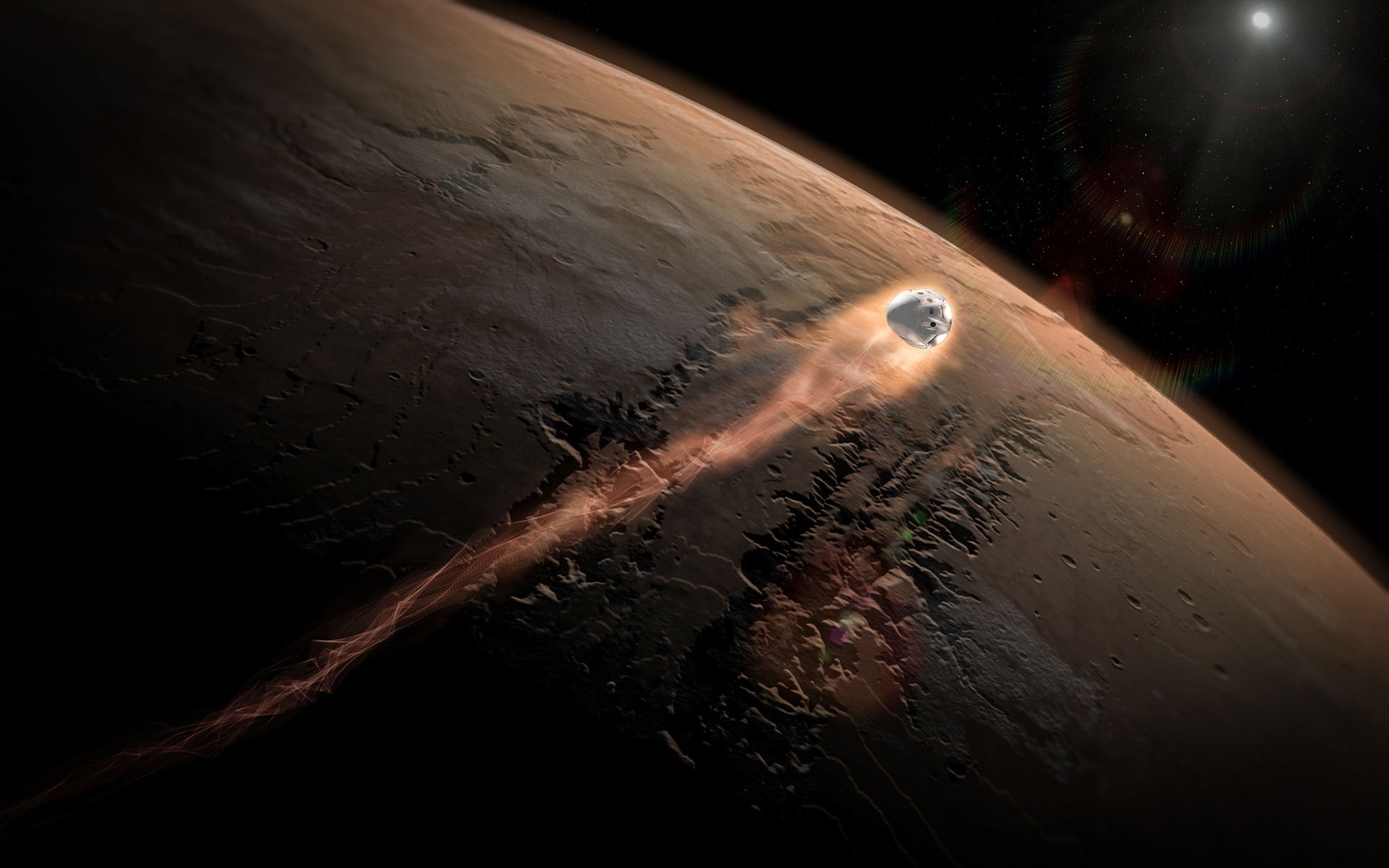 meteorite, space, water, nature, moon, solar system, hd, outdoors, air vehicle, universe, spacex, space exploration, science, cloud - sky, digital composite, HD Wallpaper