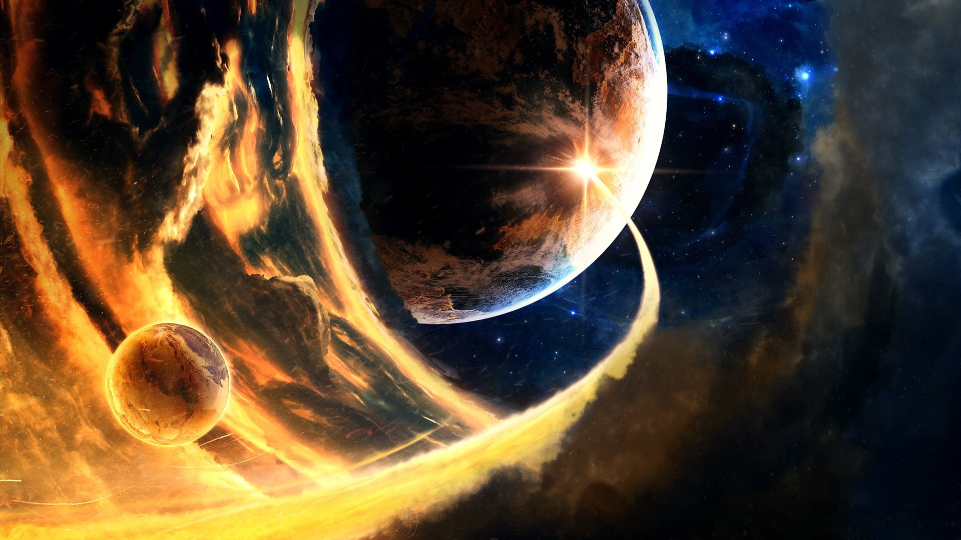 meteorite, space, Comet, 1080P, asteroid, planet, HD Wallpaper