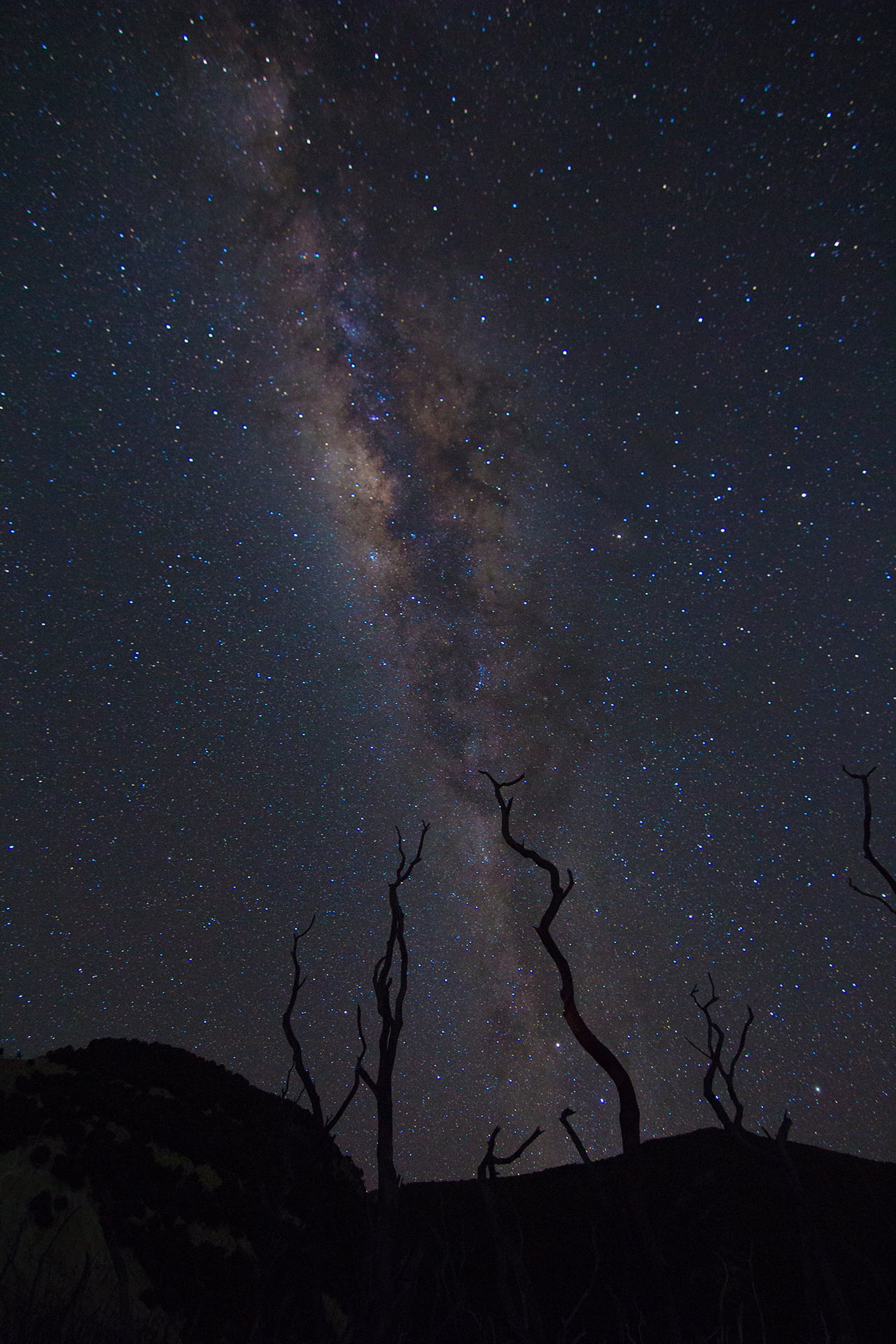 dark, night, star, nature, star - Space, beauty in nature, astrophotography, tranquility, 1080P, science, milky Way, clouds, cosmos, low angle view, outdoors, Phone HD Wallpaper