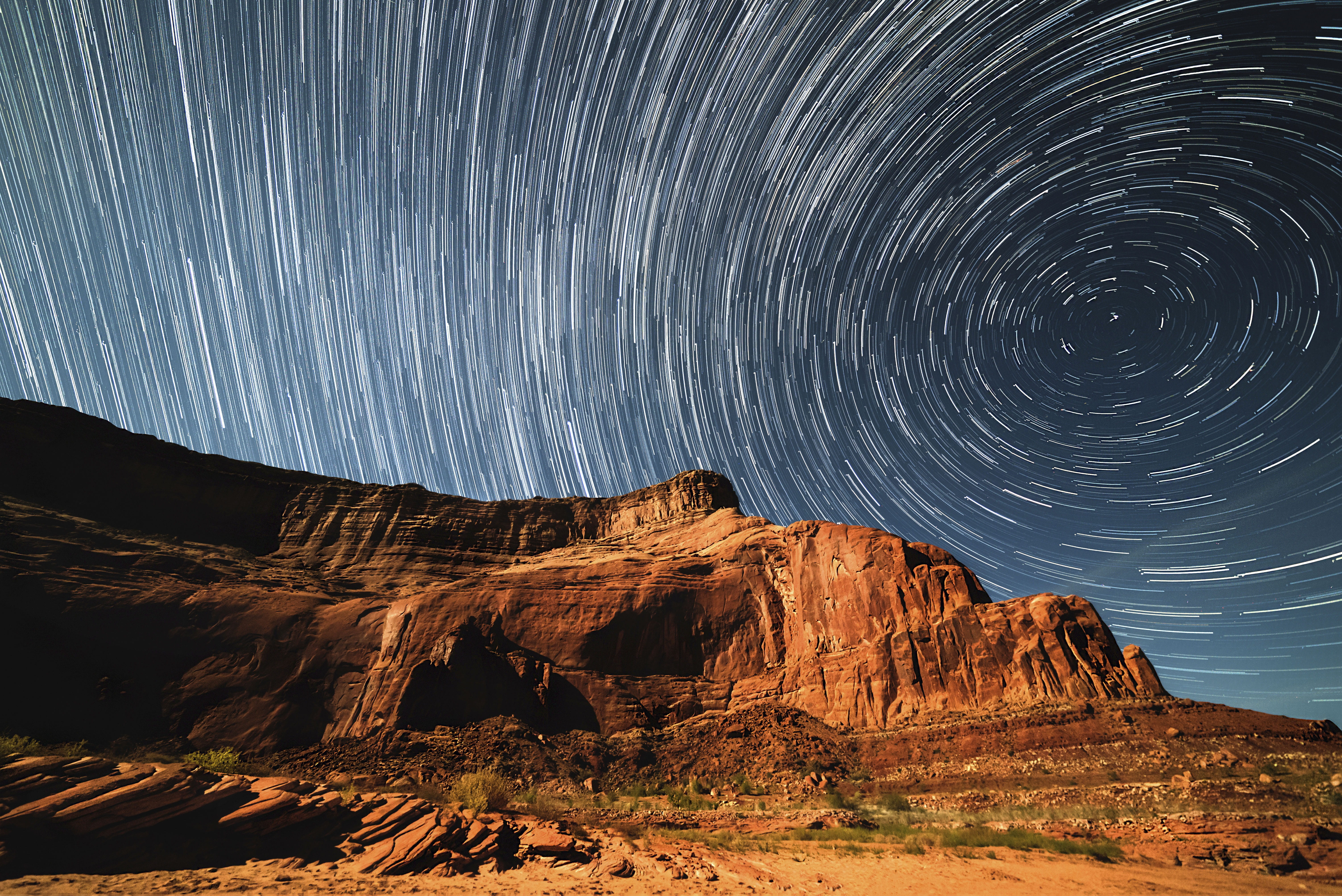 star - space, mountain, formation, stars, stargazing, astronomy, tranquility, concentric, star trail, space, landscape, motion, night, clouds, scenics - nature, HD Wallpaper