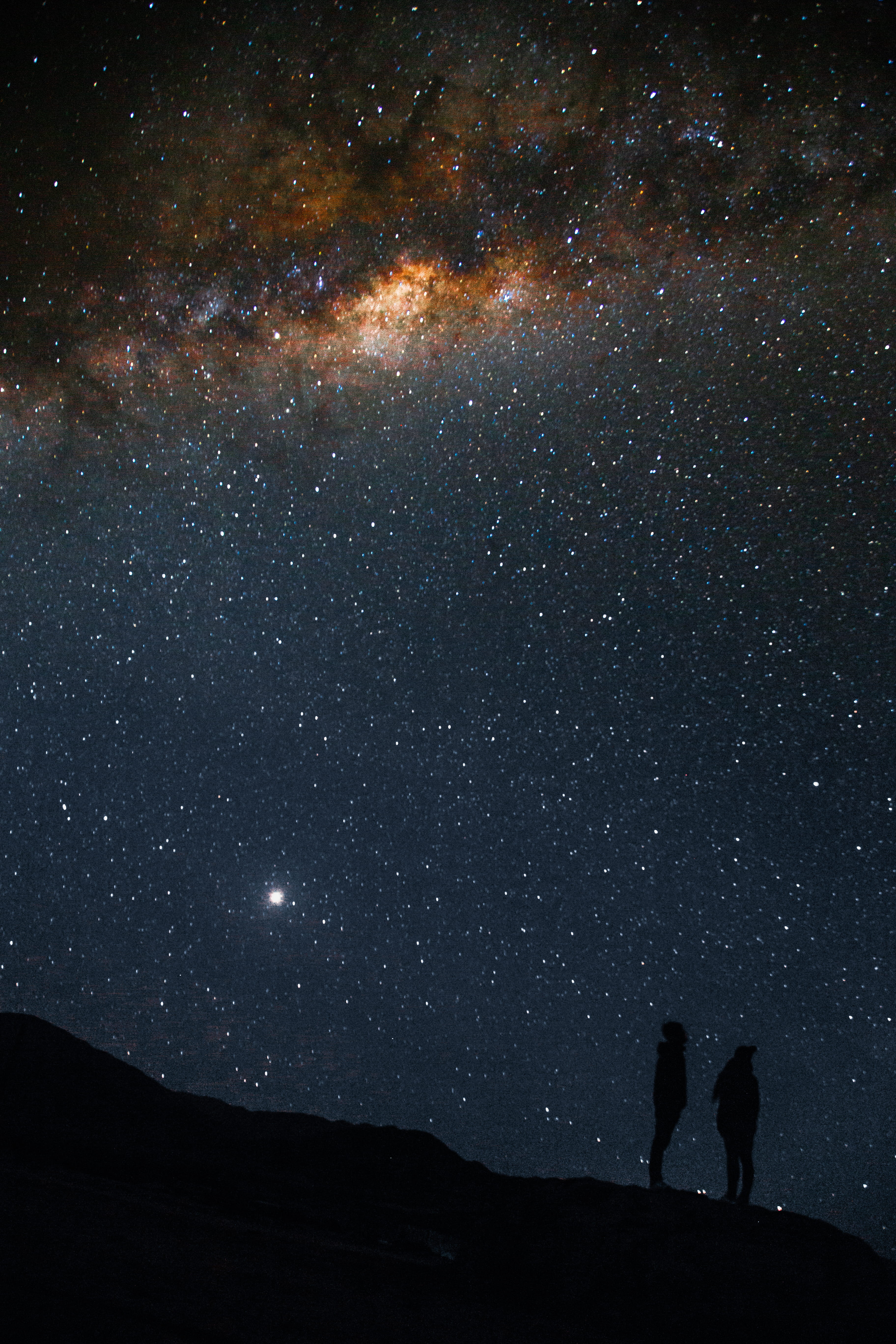 astrology, solar System, star - Space, infinity, milky Way, black Color, astronomy Telescope, star Field, milkyway, way, two, outdoors, milky, 5K, silhouette, Phone HD Wallpaper