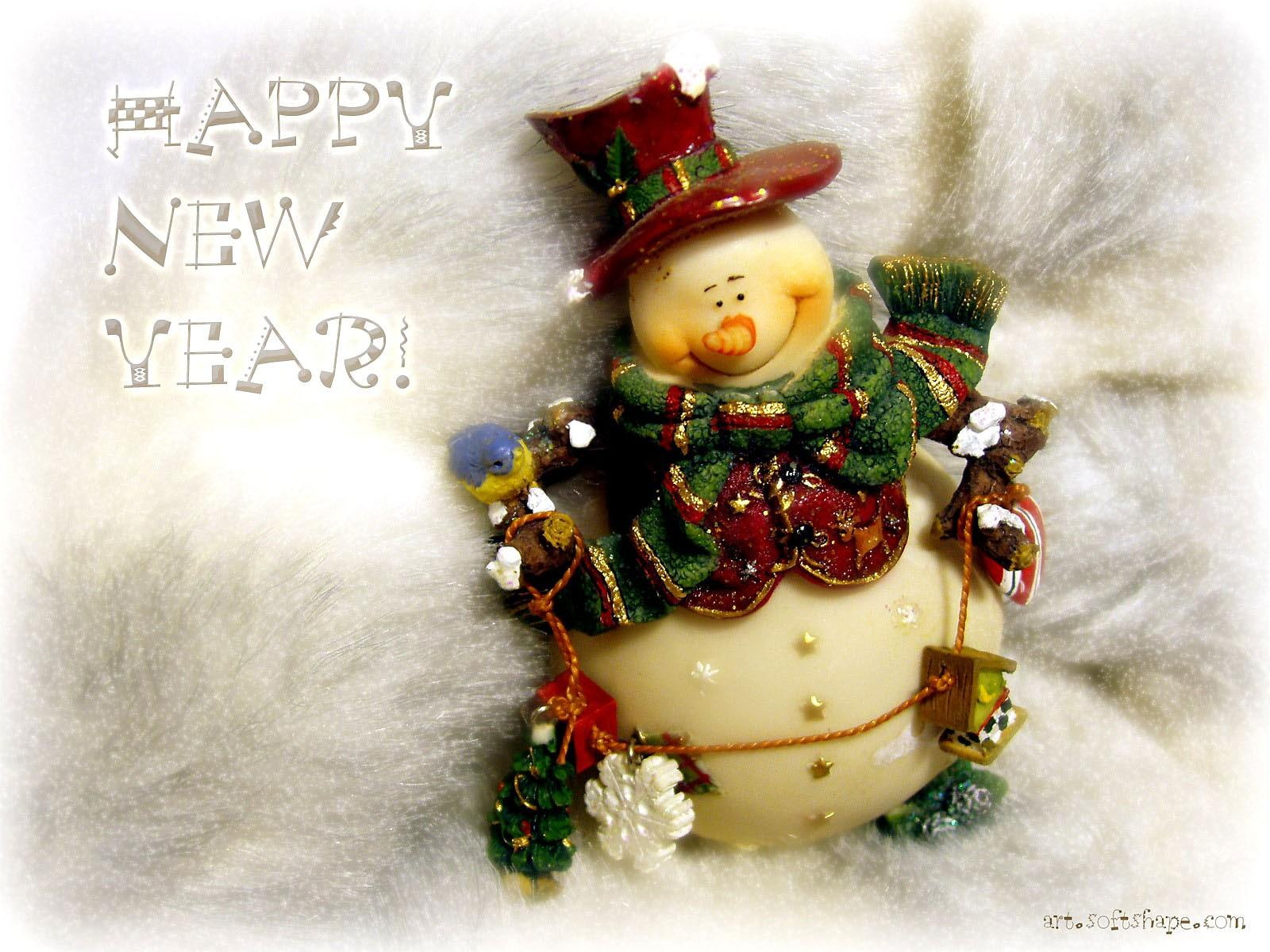 snowman, year, new year, christmas, 720P, congratulation, new, HD Wallpaper